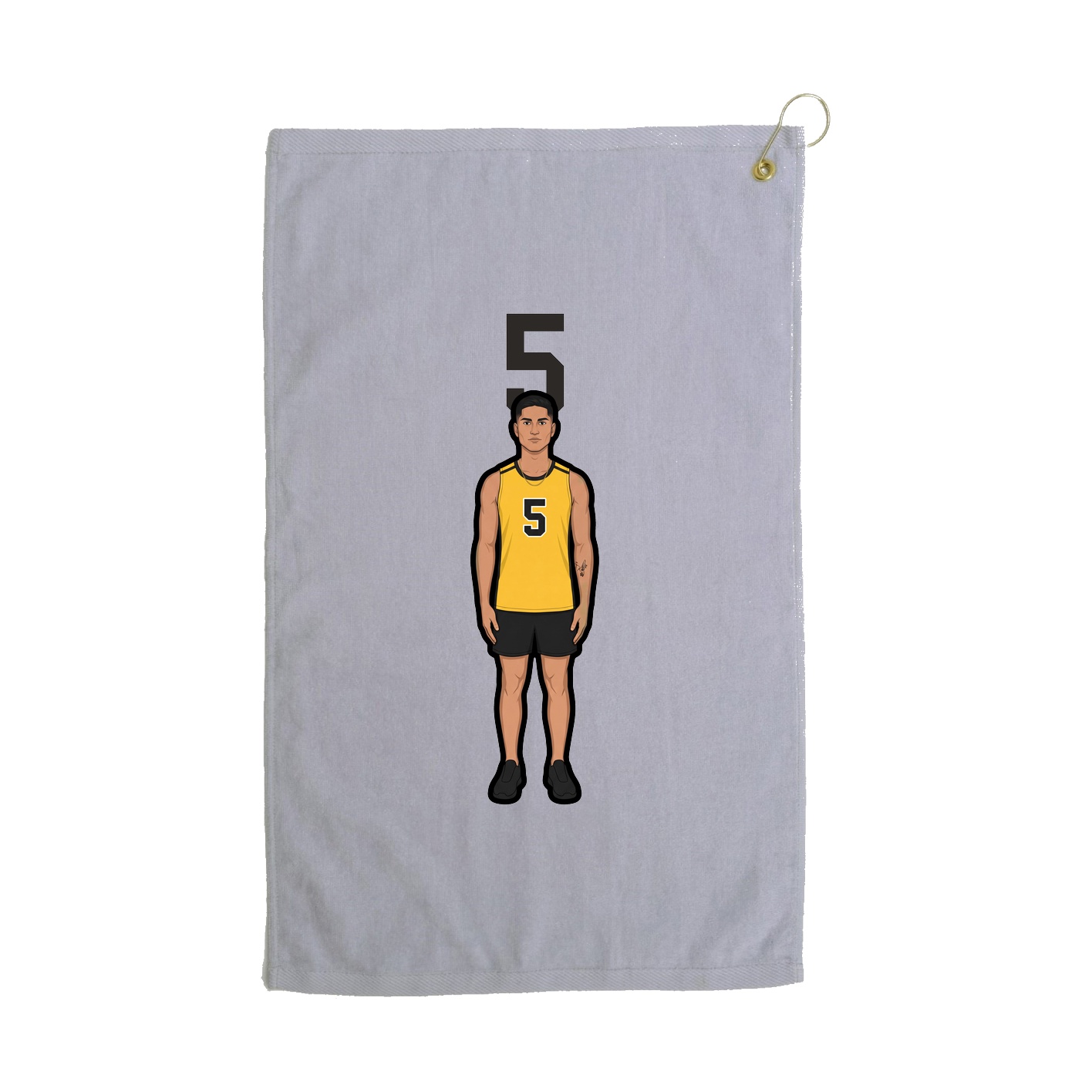 Golf Towel — Number Top in Grey