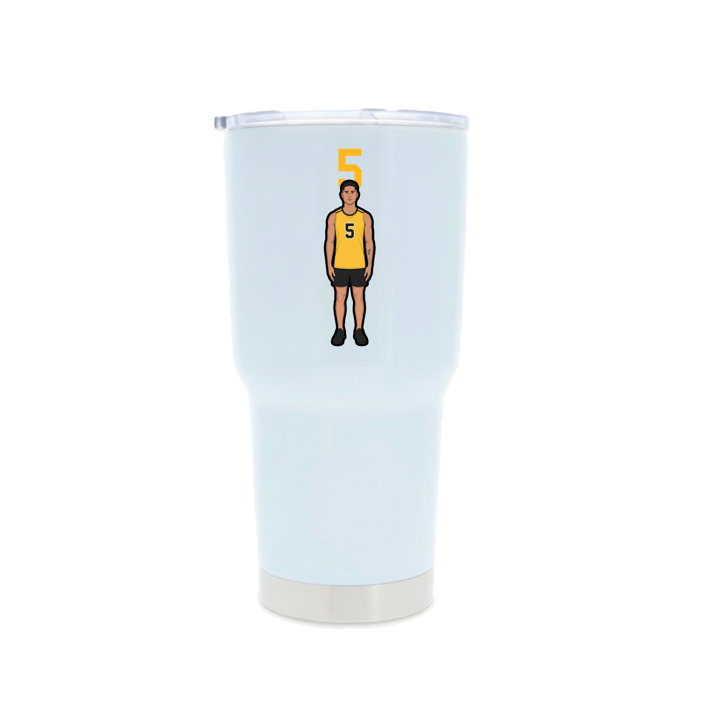 30oz Stainless Steel Tumbler — Number Top in White
