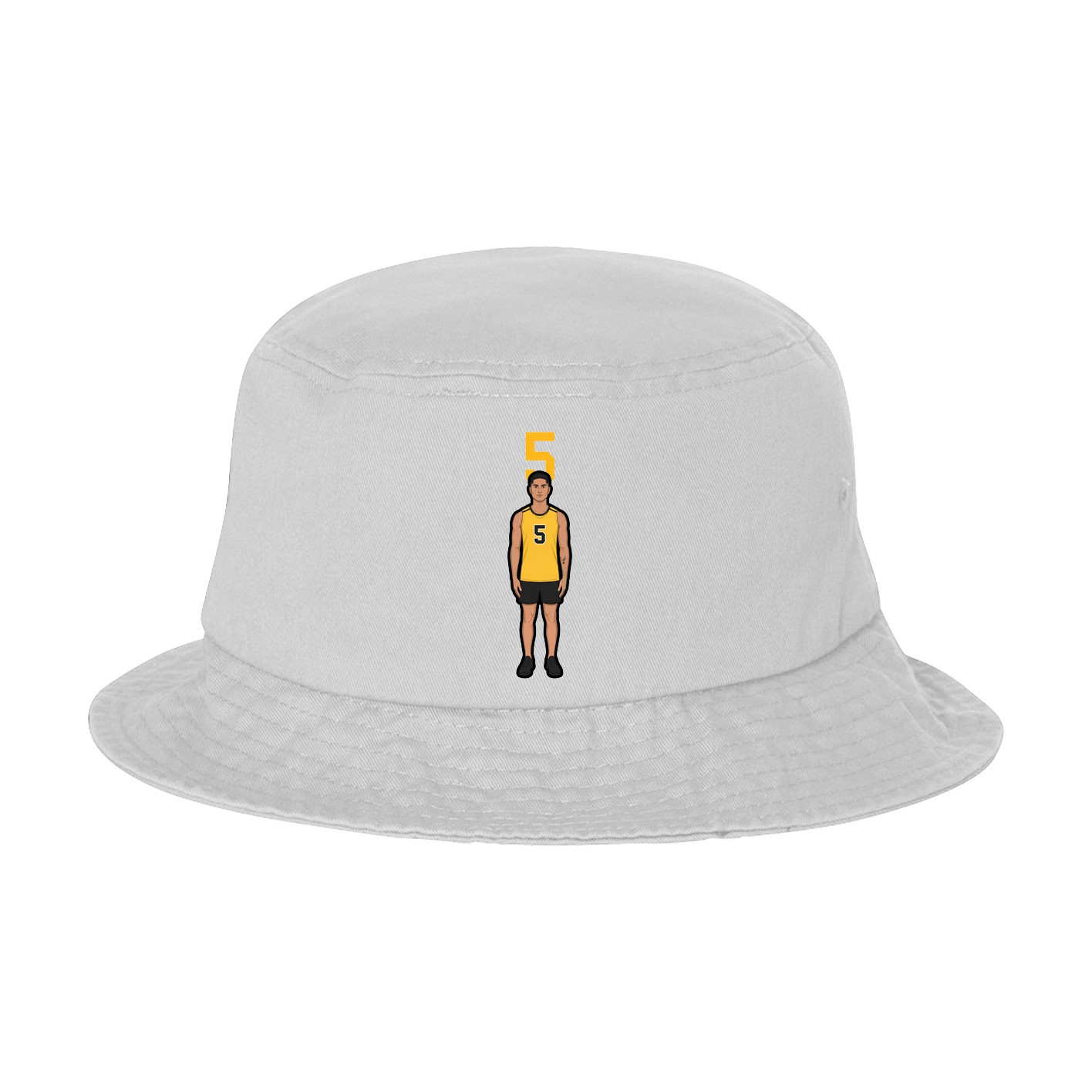 Bucket Cap — Number Top in White
