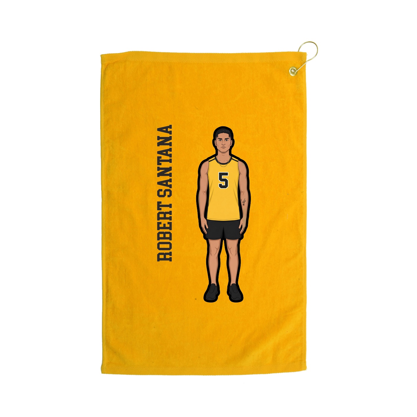 Golf Towel — Name Vertical in Gold