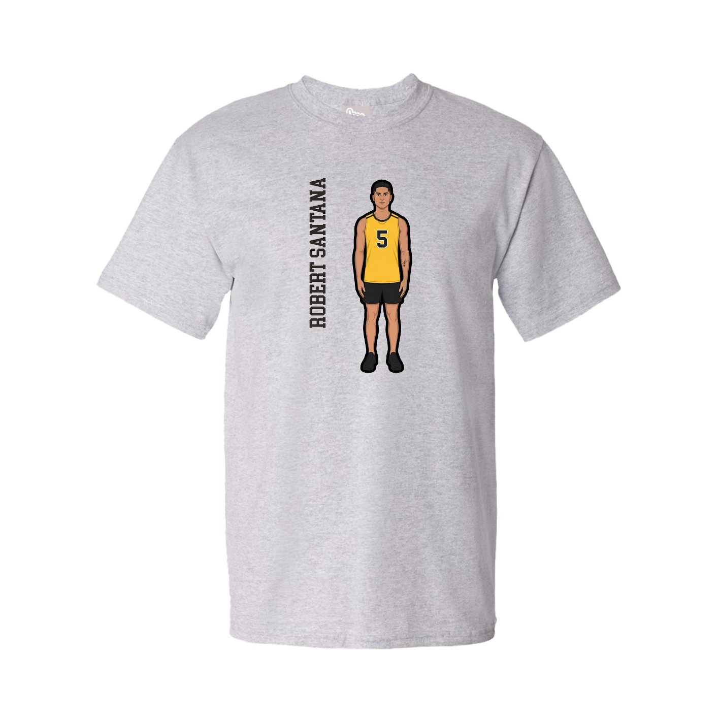 Tee — Name Vertical in Grey