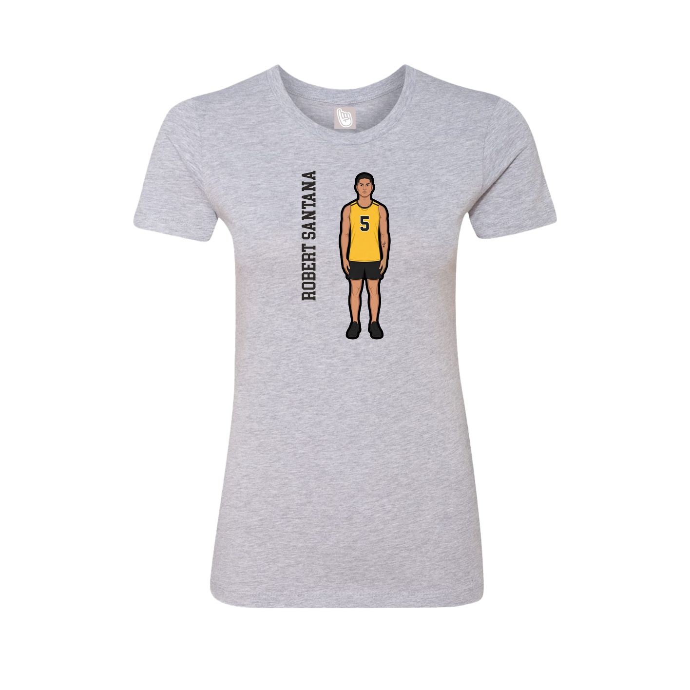 Womens Tee — Name Vertical in Grey