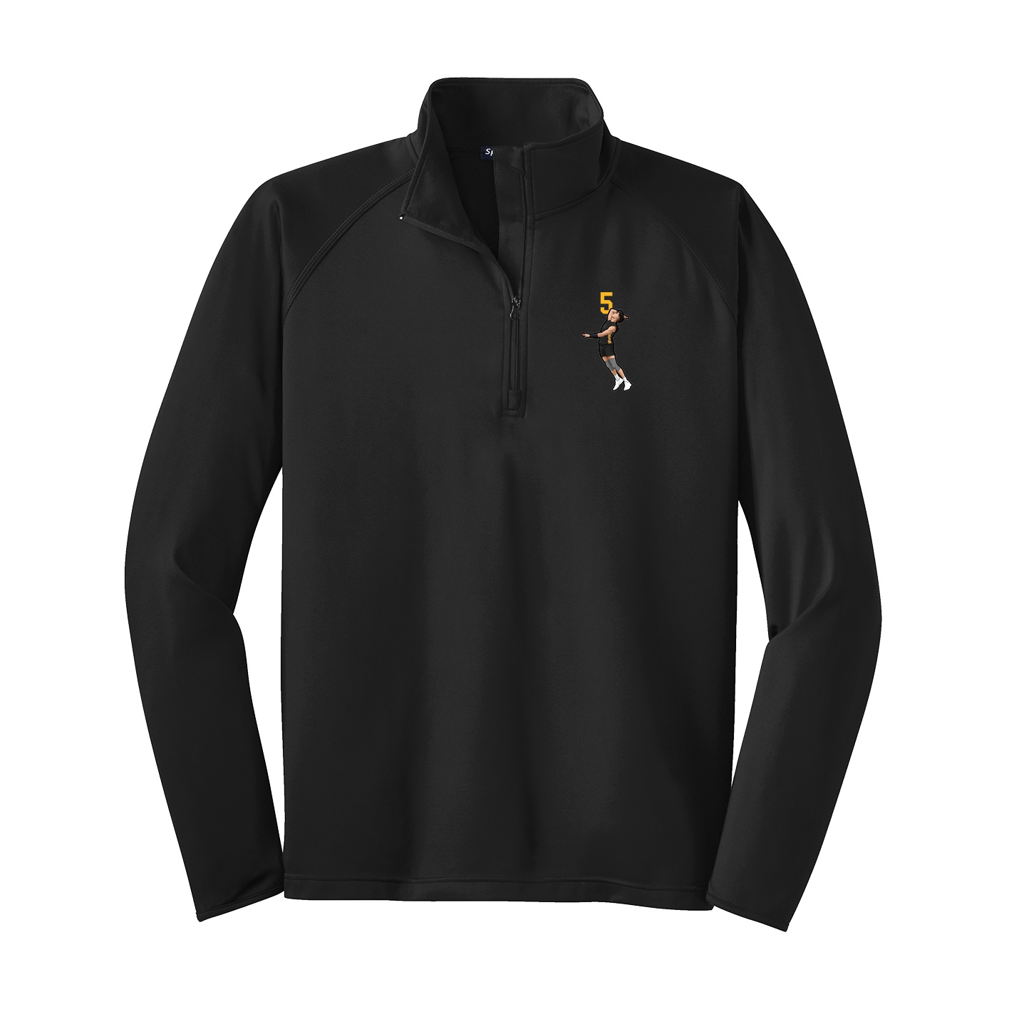 Q-Zip Pullover — Number Top in Black