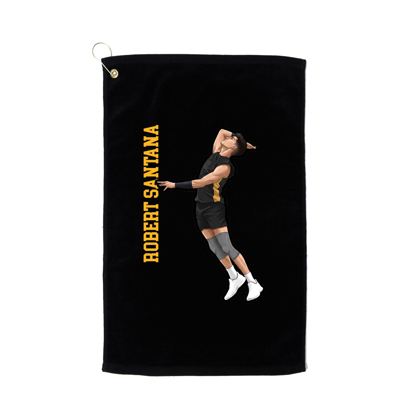 Golf Towel — Name Vertical in Black