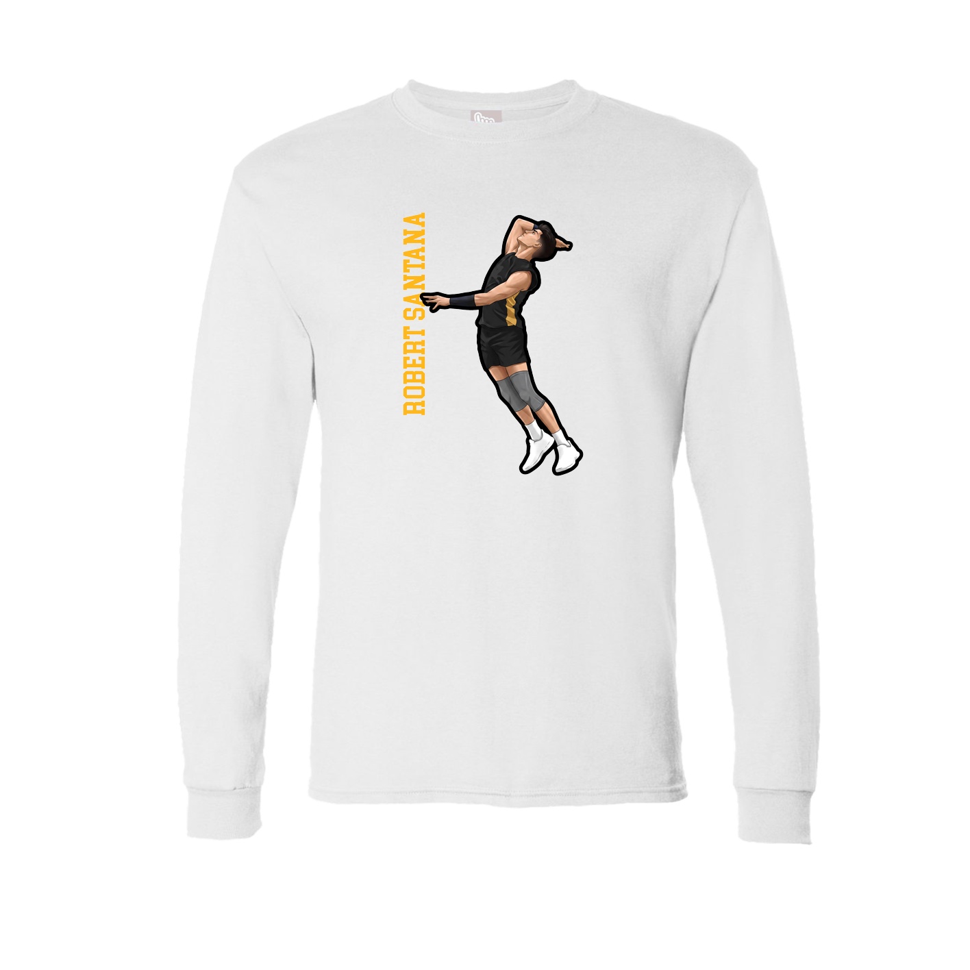 Long Sleeve Tee — Name Vertical in White