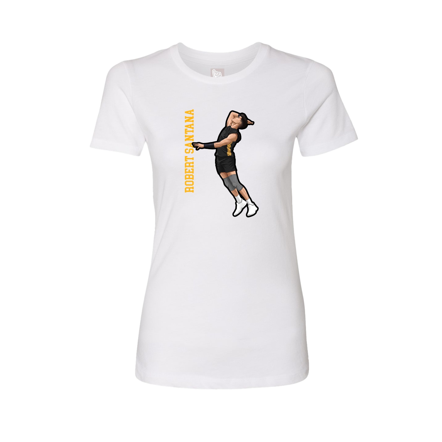Womens Tee — Name Vertical in White