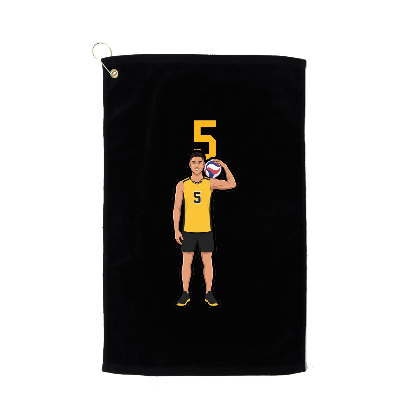 Golf Towel — Number Top in Black