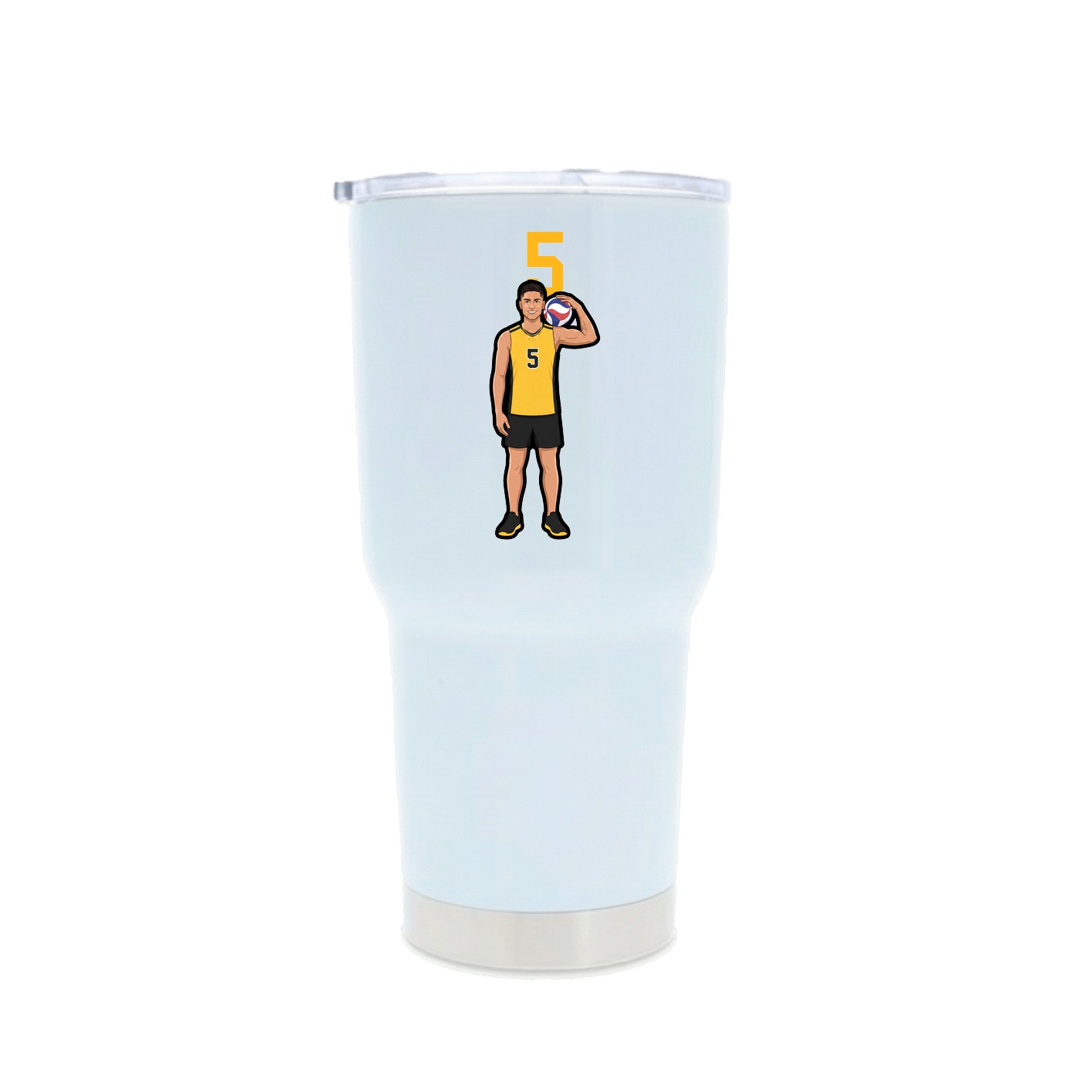 30oz Stainless Steel Tumbler — Number Top in White