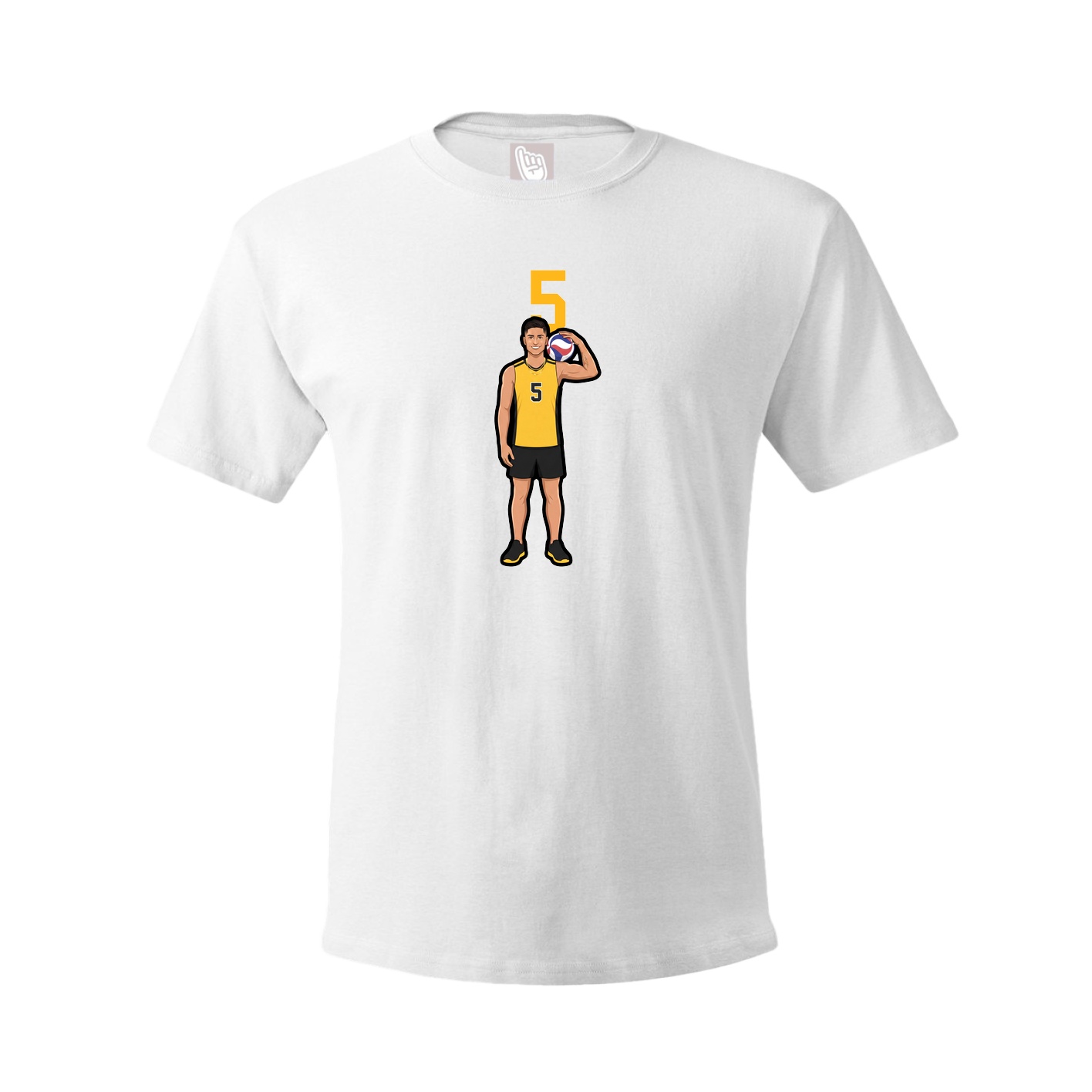 Youth Tee — Number Top in White