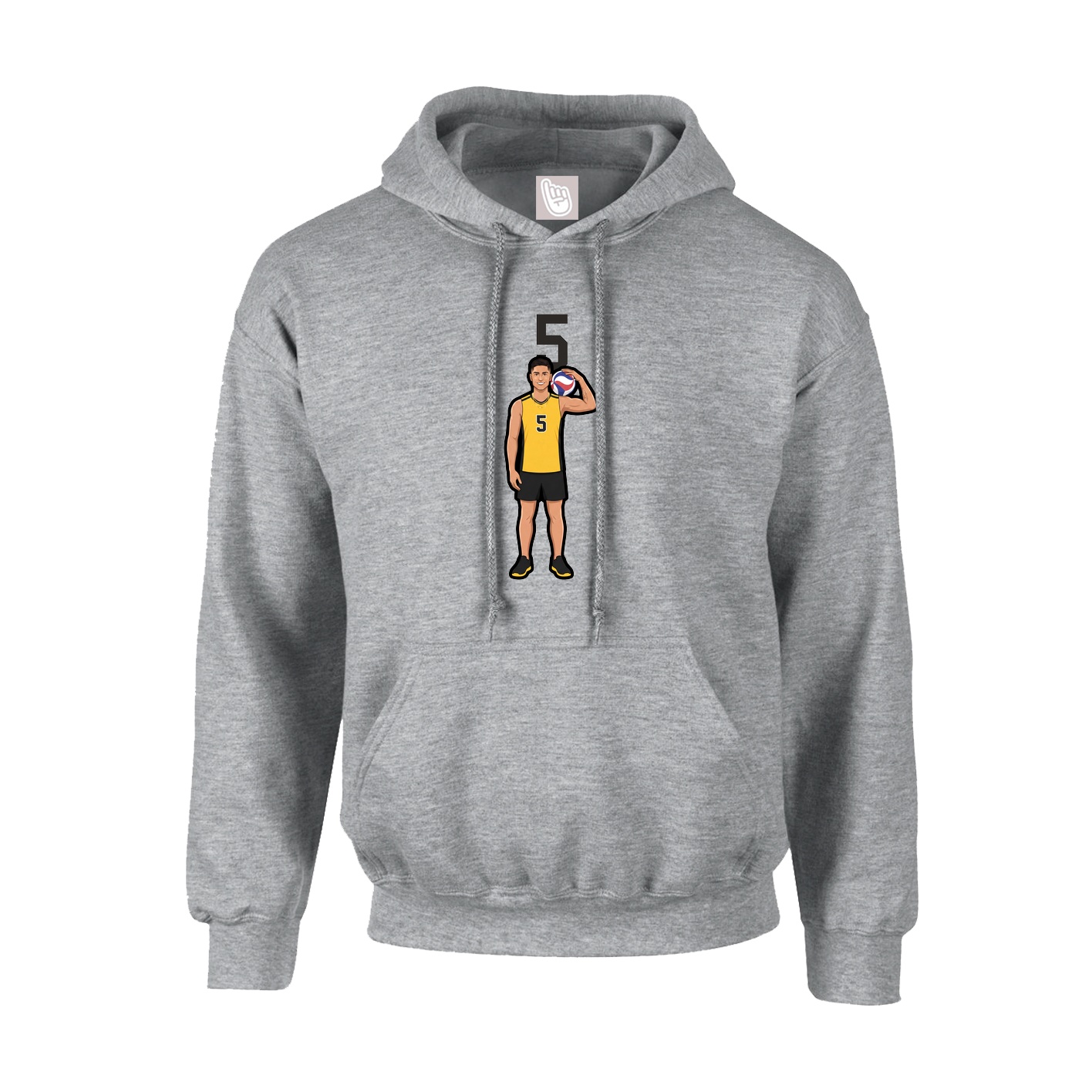 Hoodie — Number Top in Grey