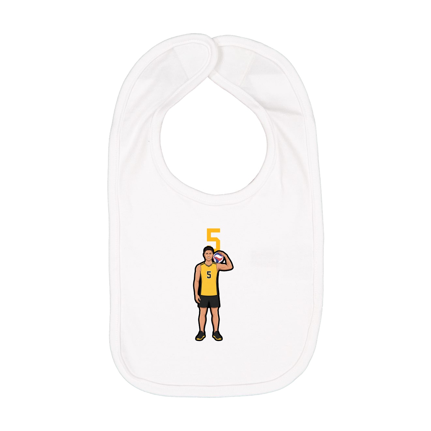 Infant Bib — Number Top in White