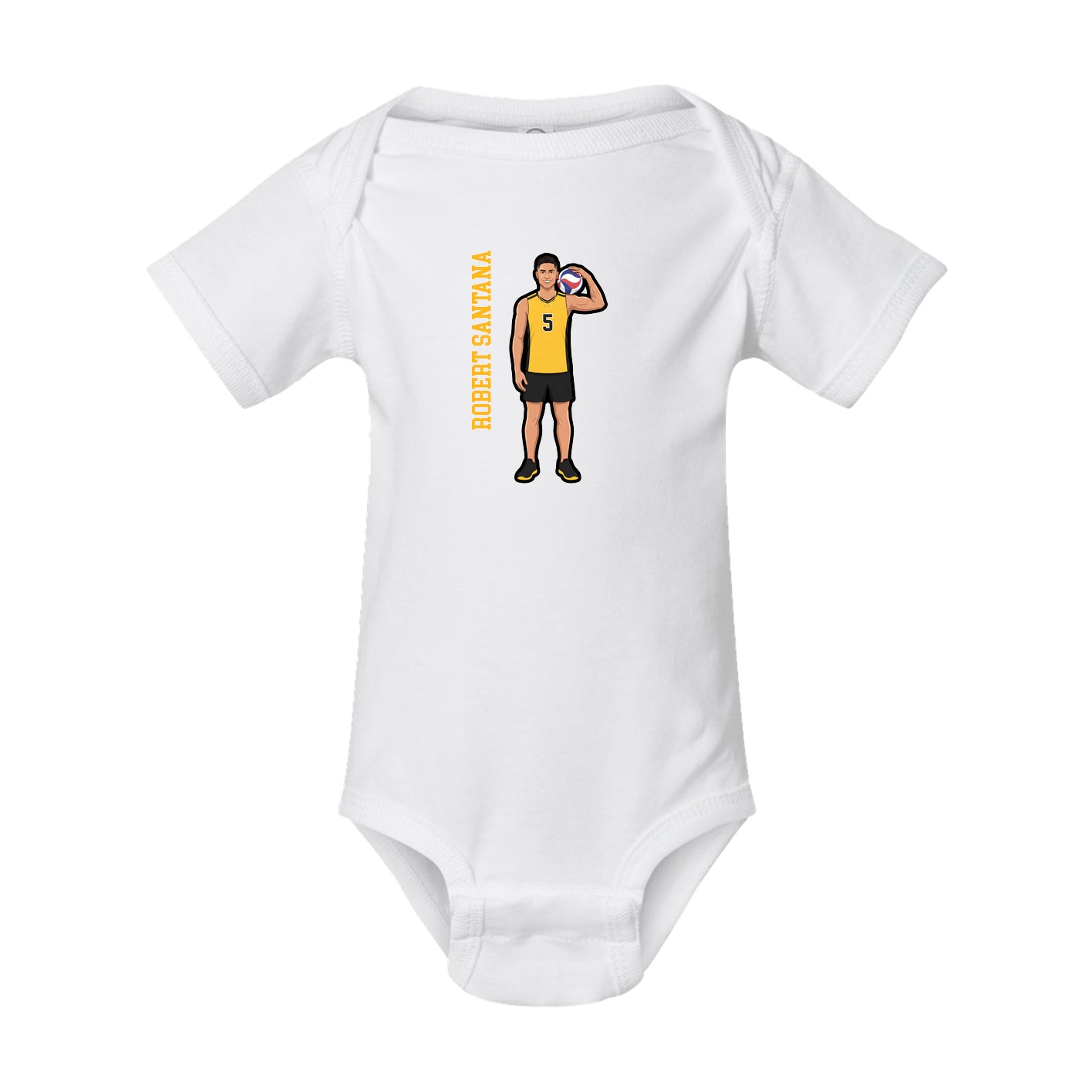 Baby Onesie — Name Vertical in White