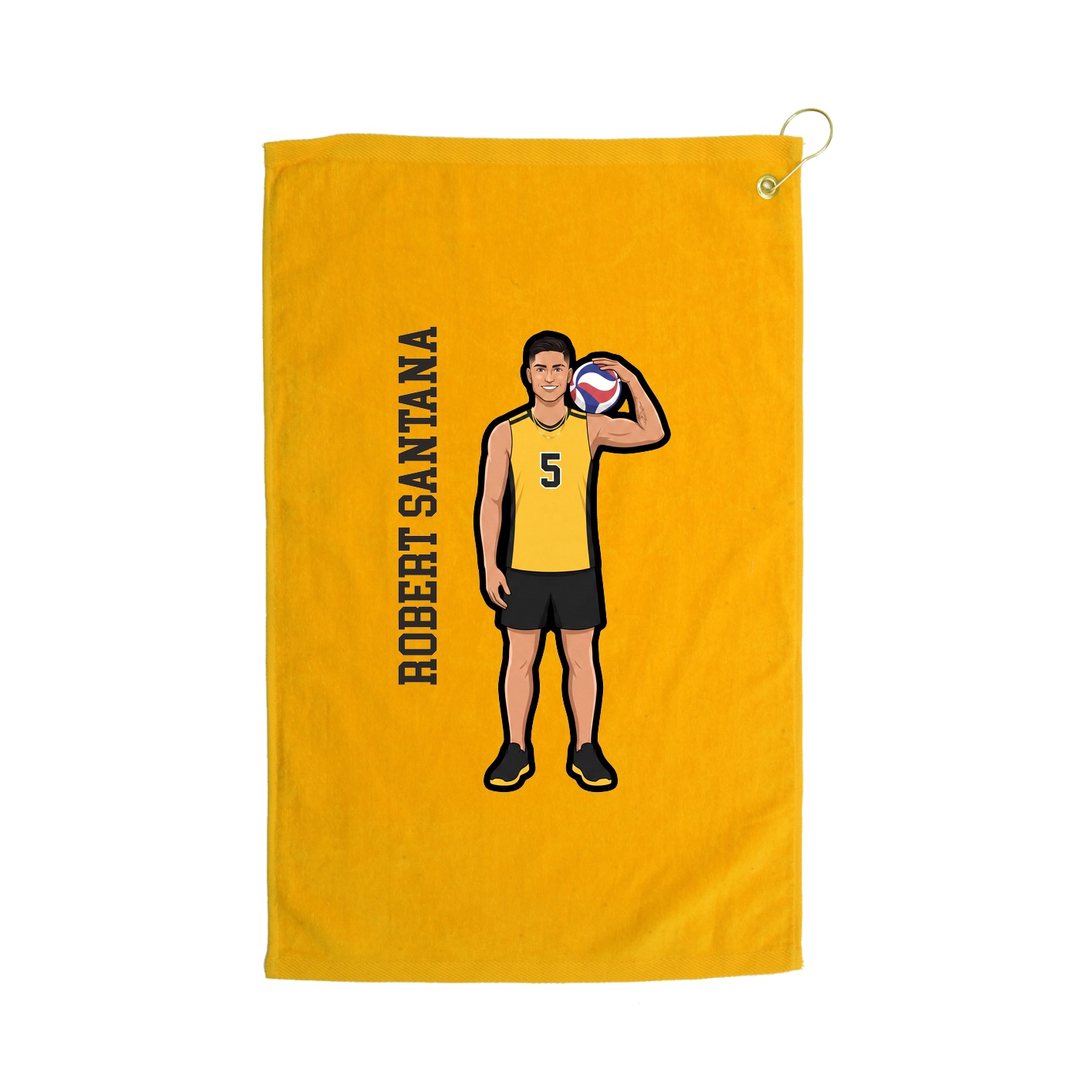 Golf Towel — Name Vertical in Gold