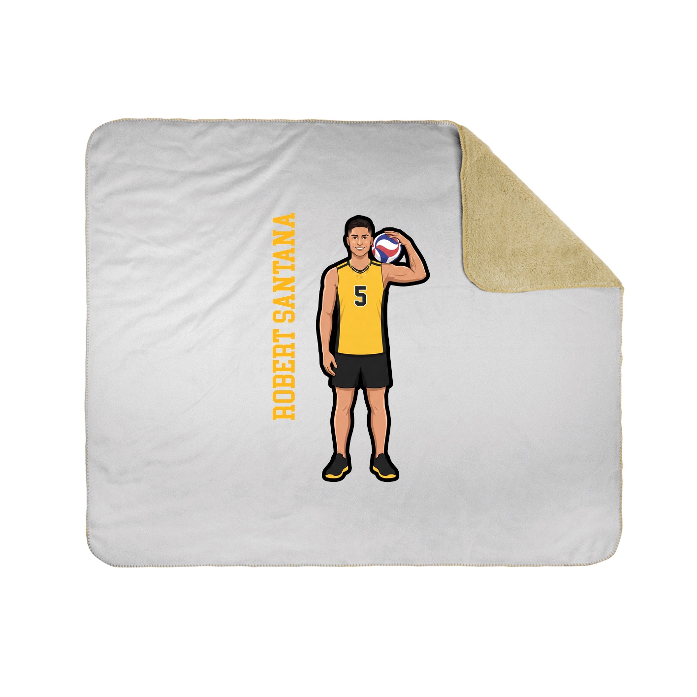 Throw Blanket — Name Vertical in White