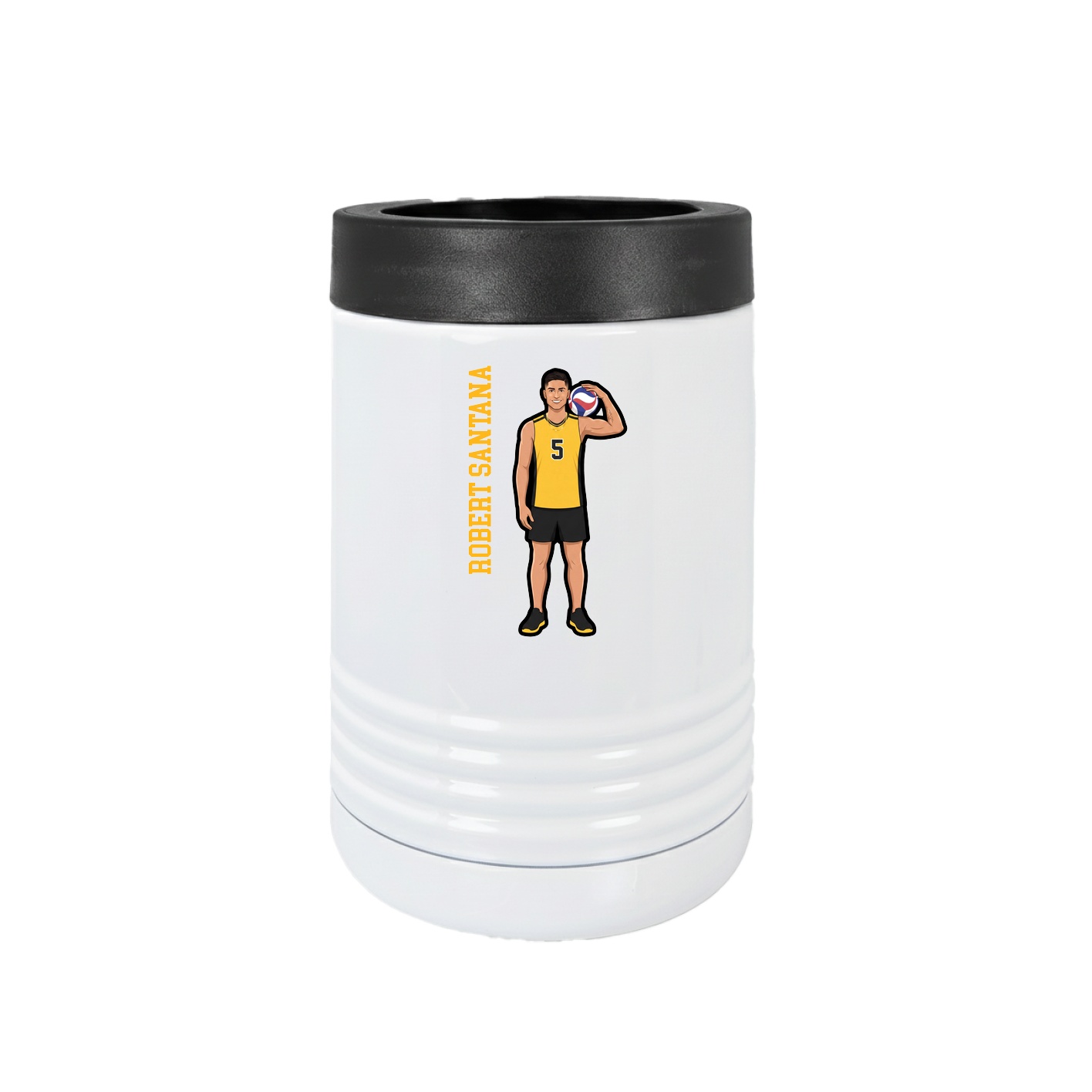 Beverage Holder — Name Vertical in White