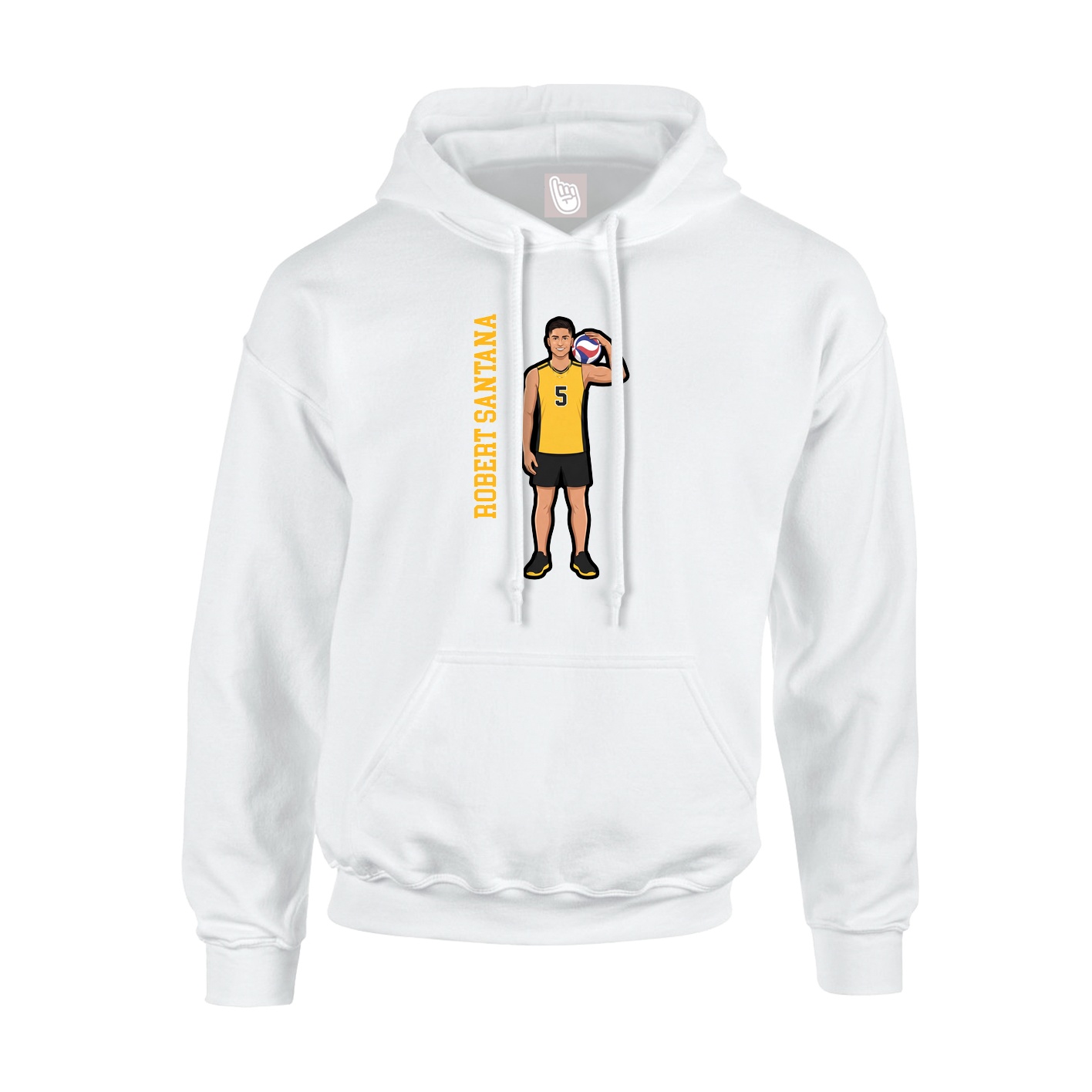 Youth Hoodie — Name Vertical in White