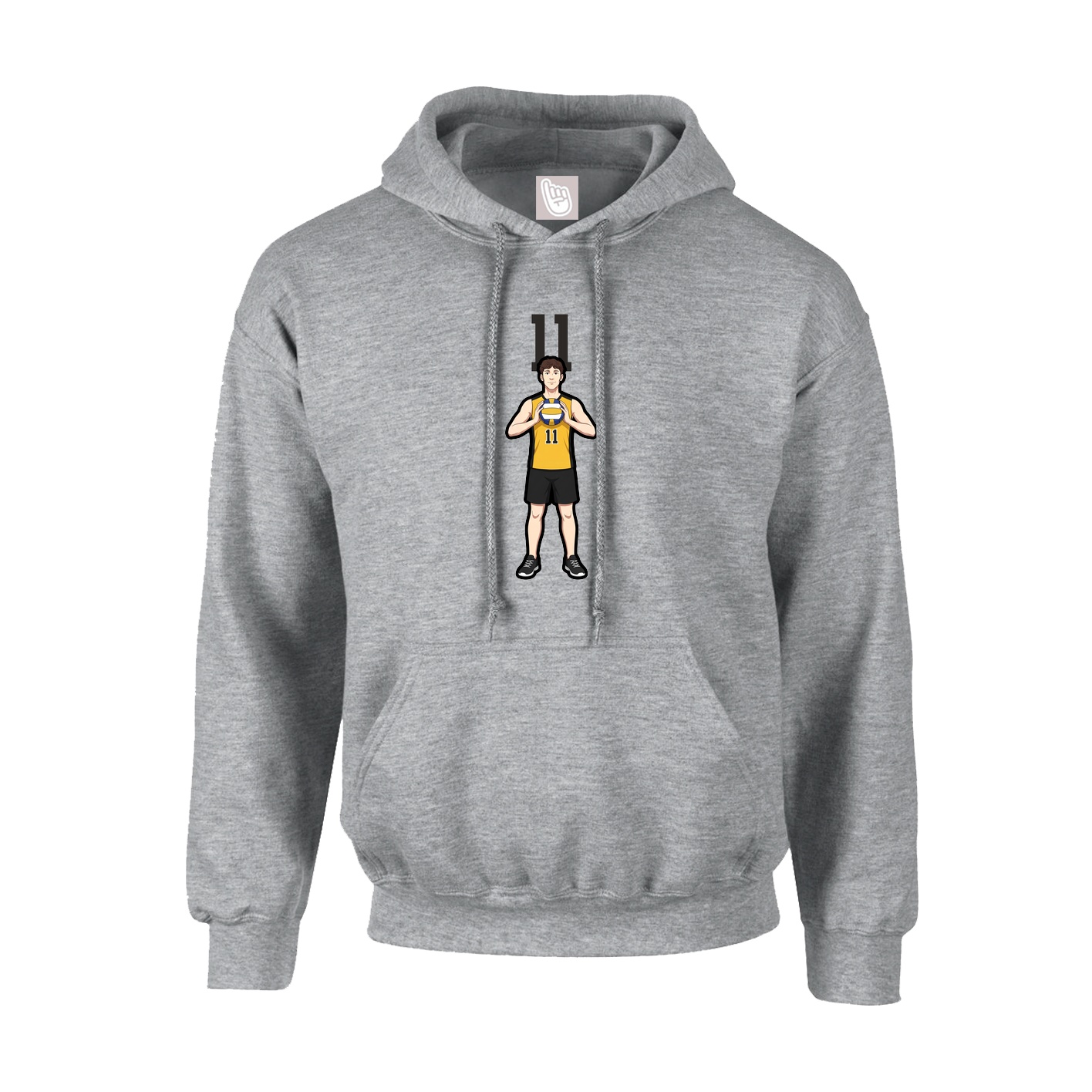 Hoodie — Number Top in Grey