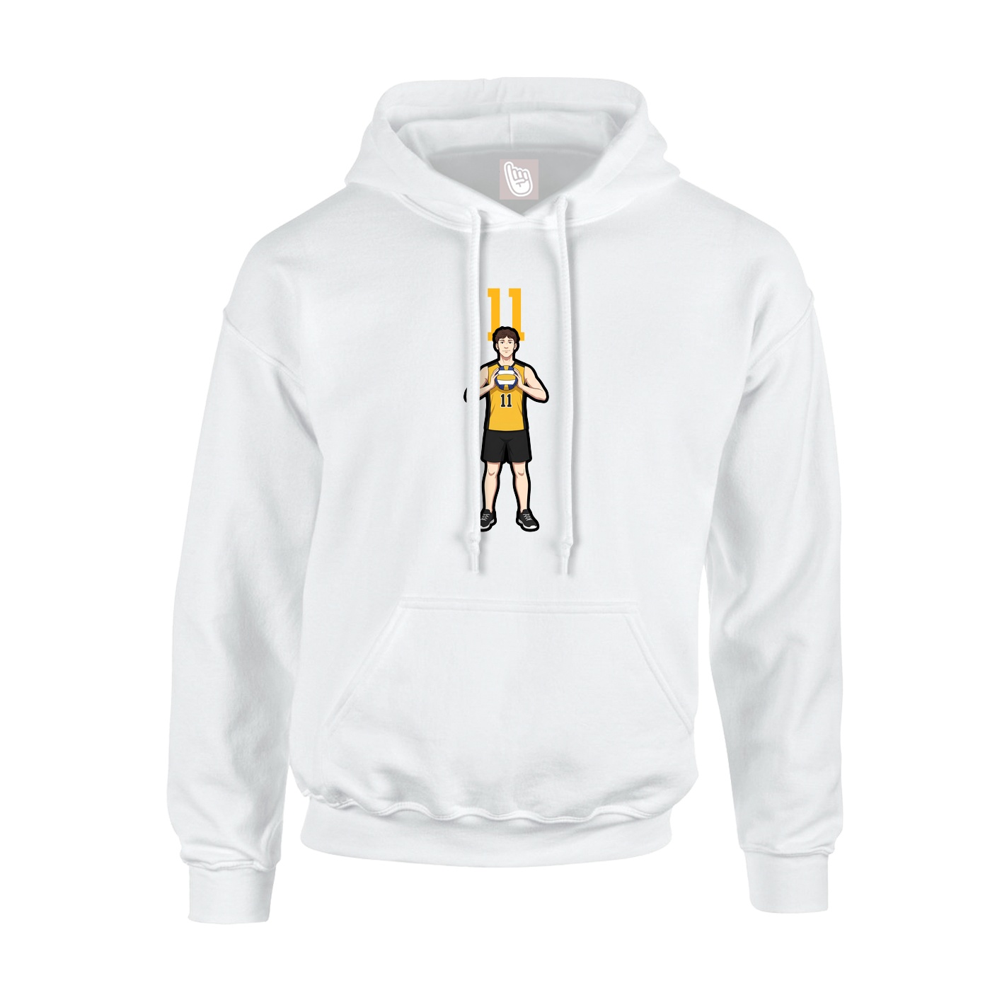 Youth Hoodie — Number Top in White