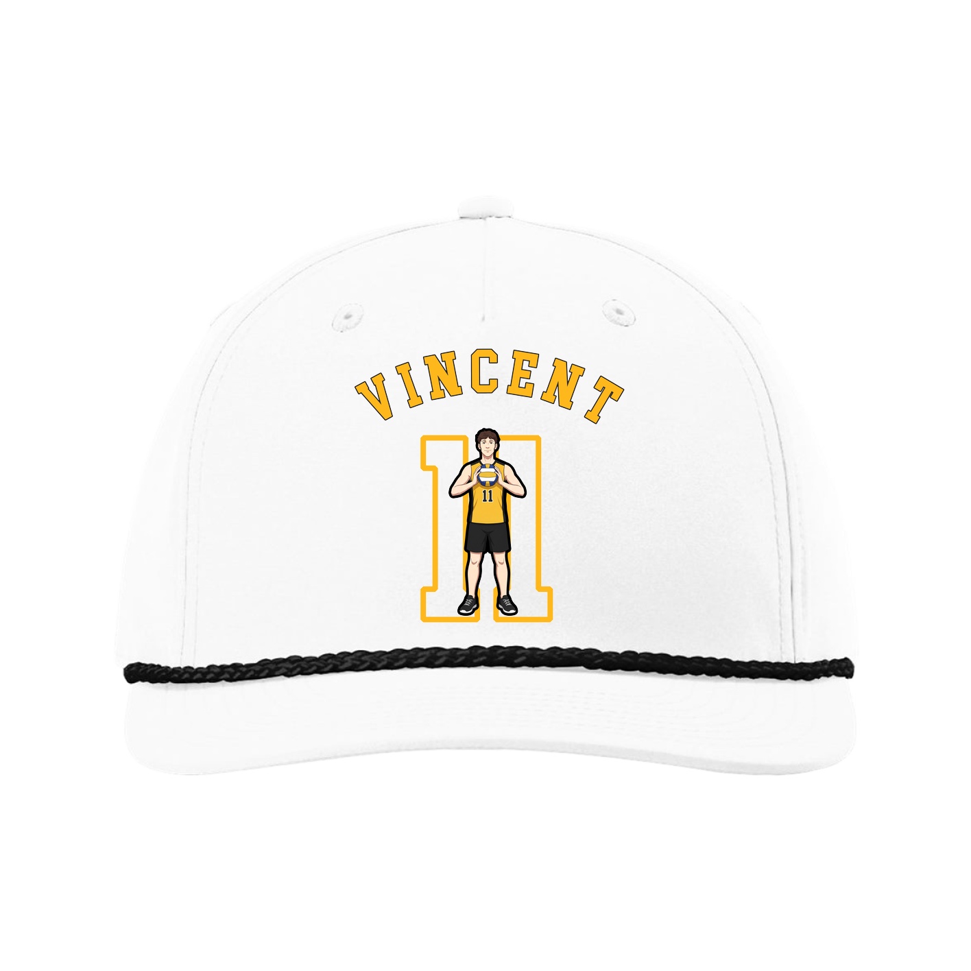 Five-Panel Classic Rope Cap — Shirsey Arch in White