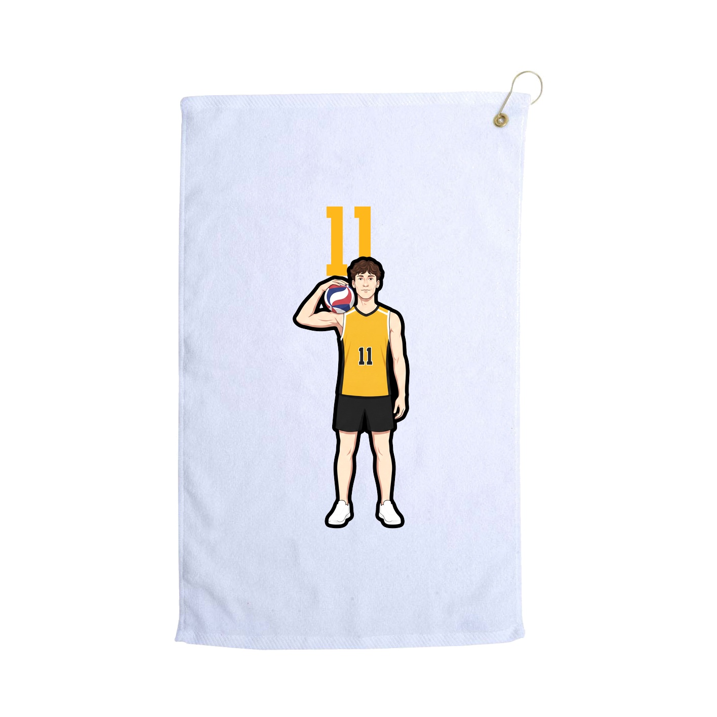 Golf Towel — Number Top in White