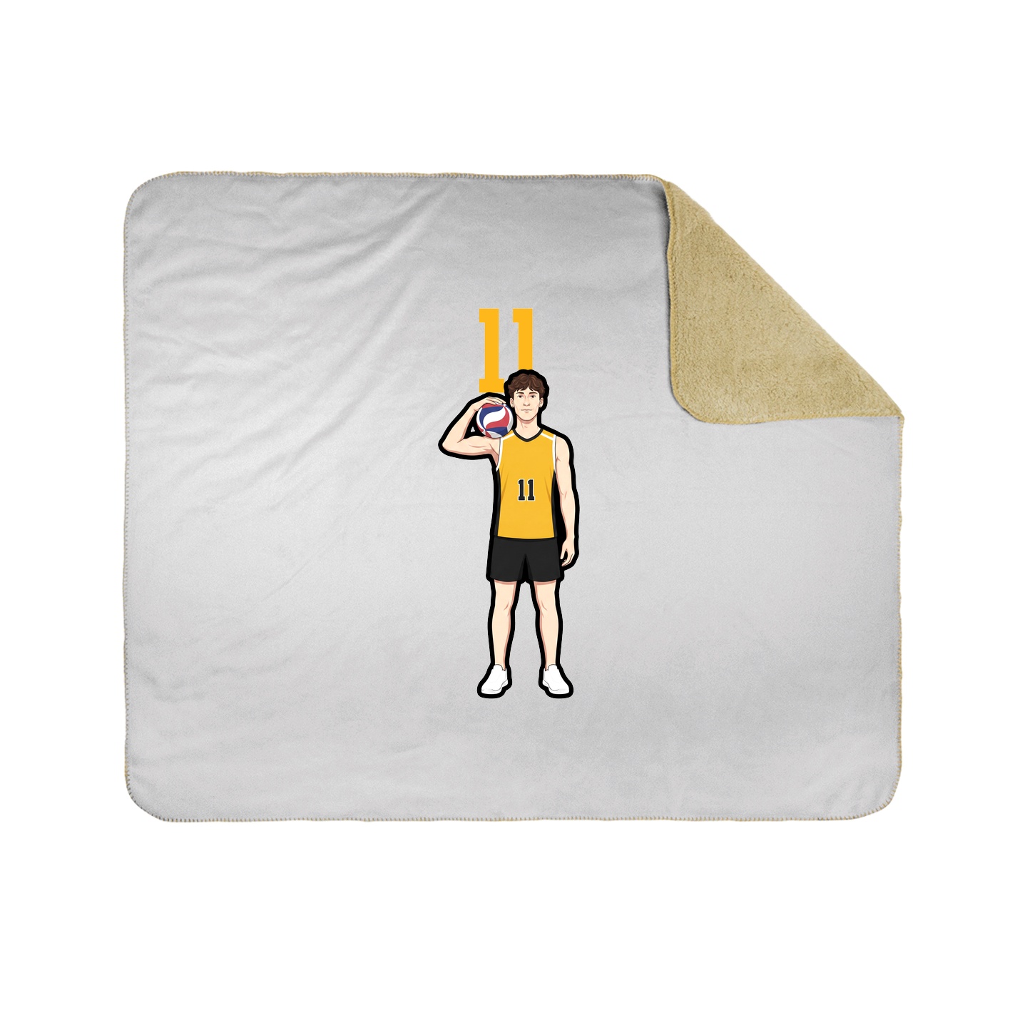 Throw Blanket — Number Top in White