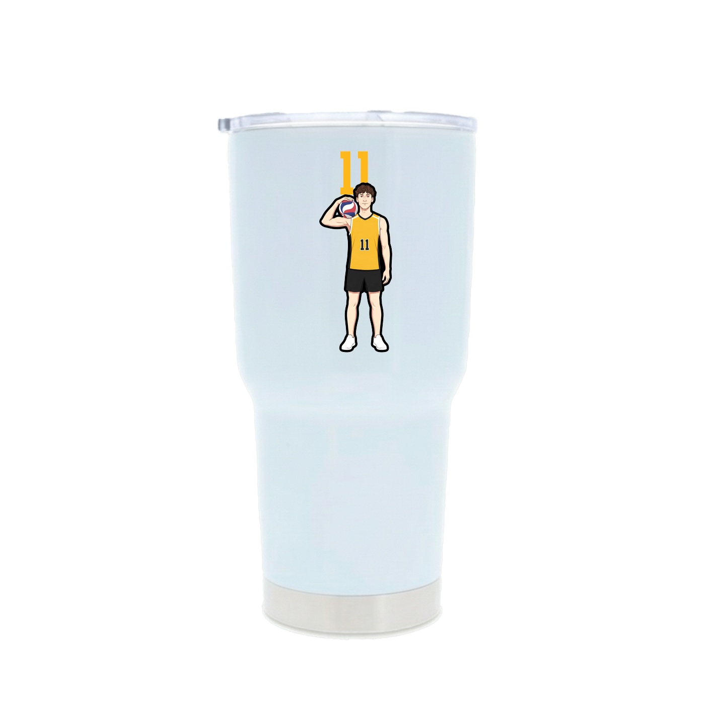 30oz Stainless Steel Tumbler — Number Top in White