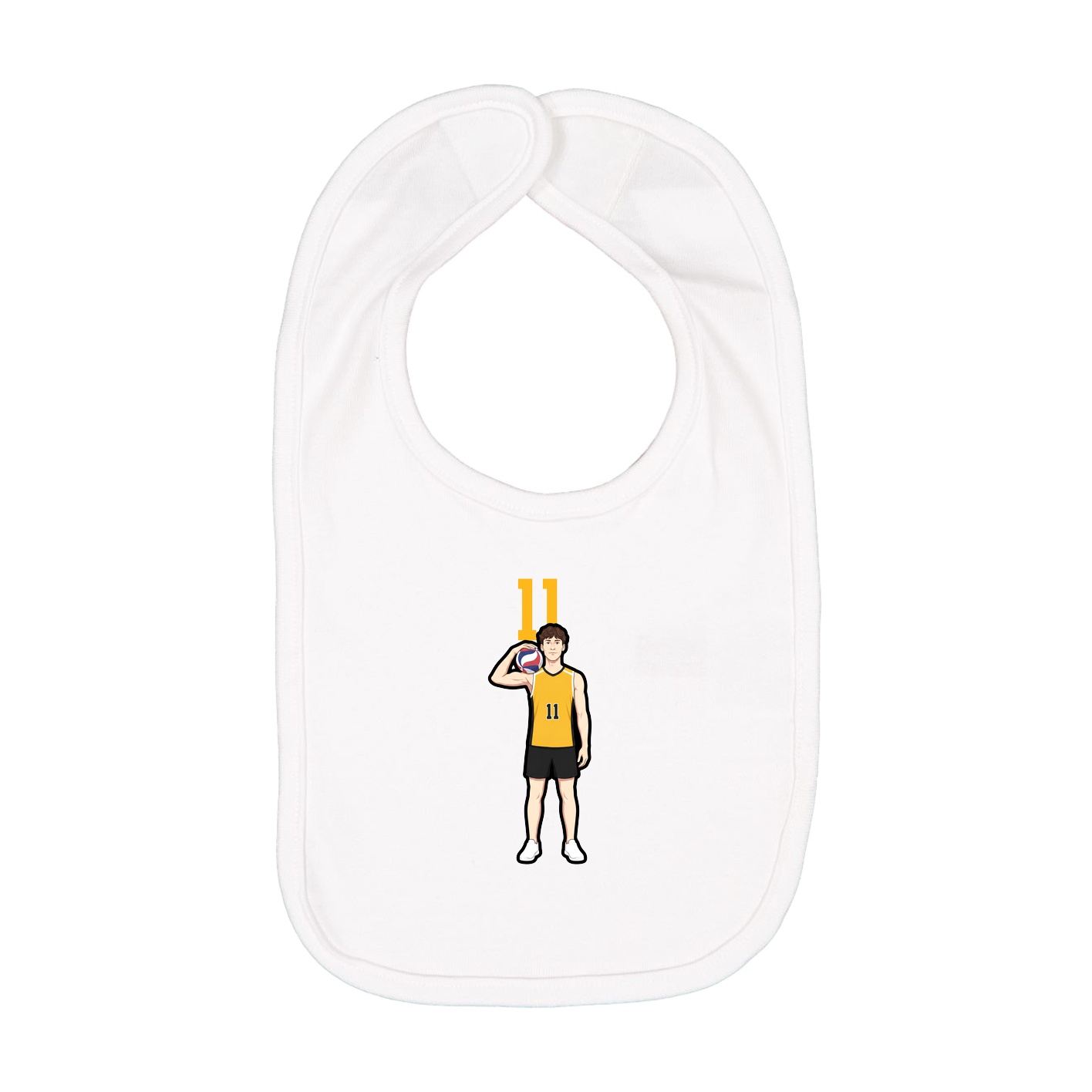 Infant Bib — Number Top in White