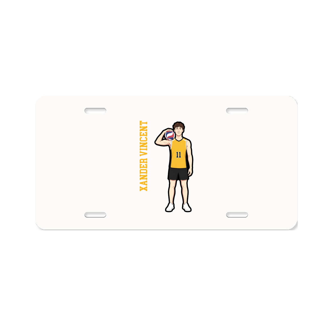 License Plate — Name Vertical in Classic