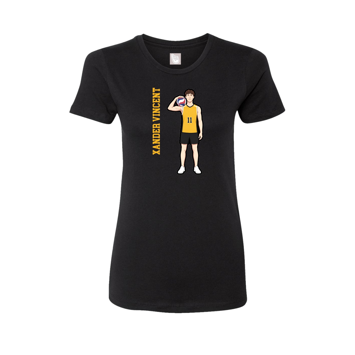Womens Tee — Name Vertical in Black