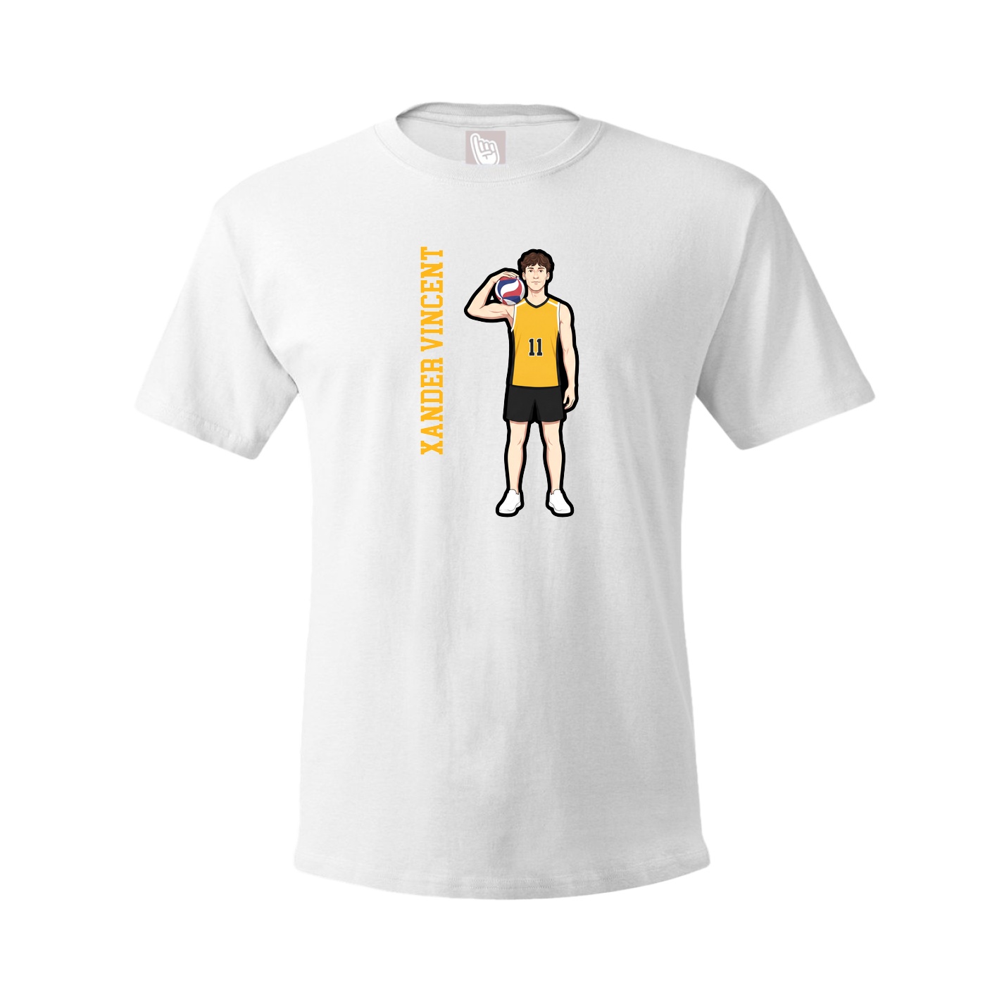 Youth Tee — Name Vertical in White