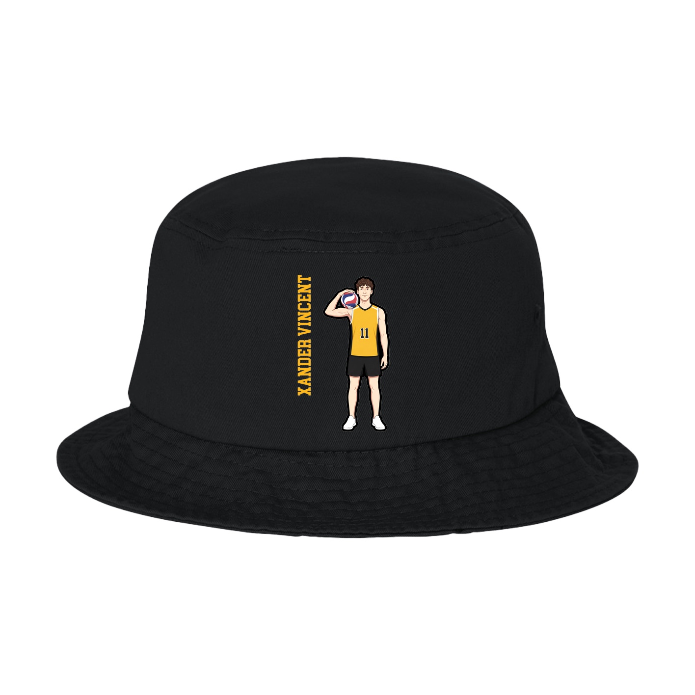 Bucket Cap — Name Vertical in Black