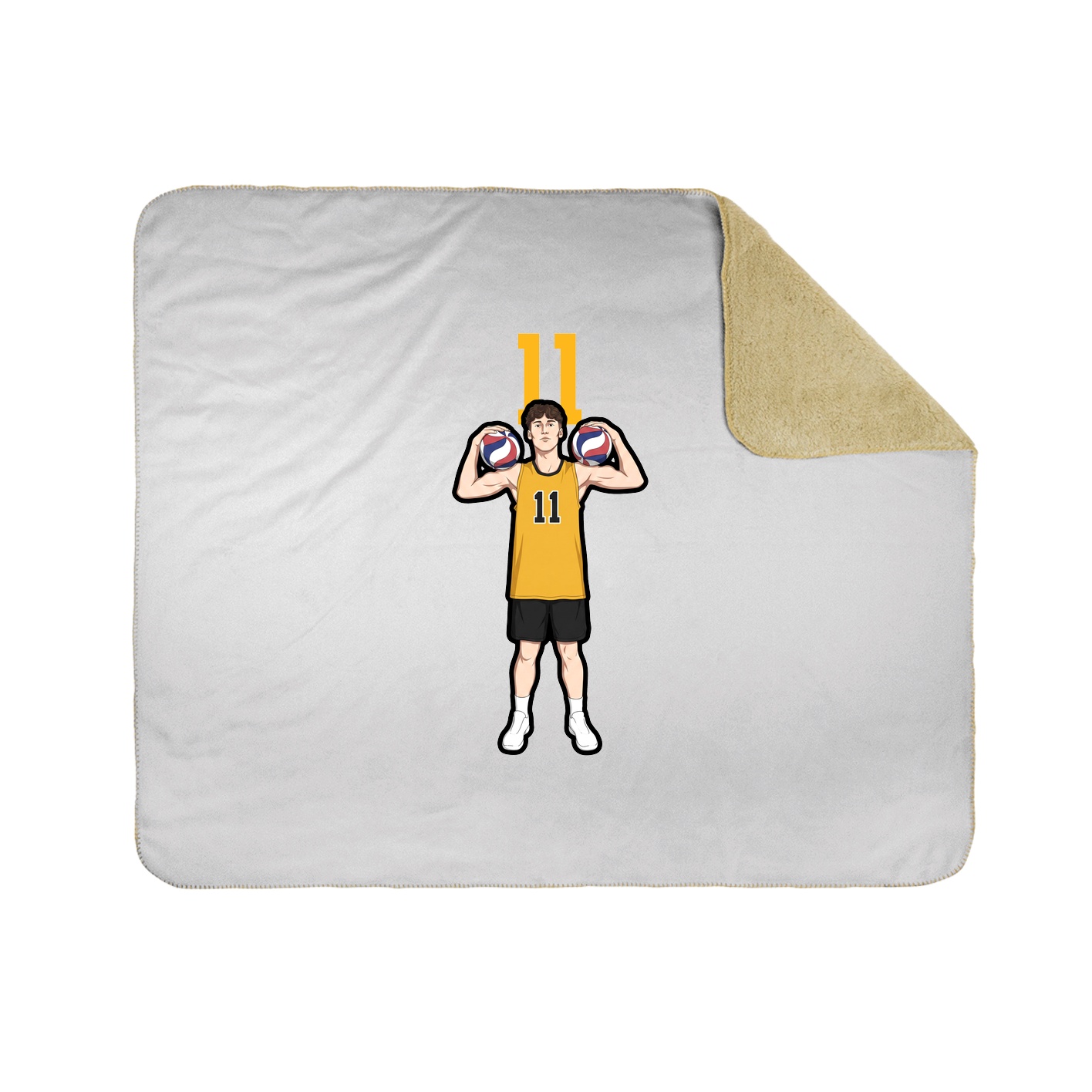Throw Blanket — Number Top in White