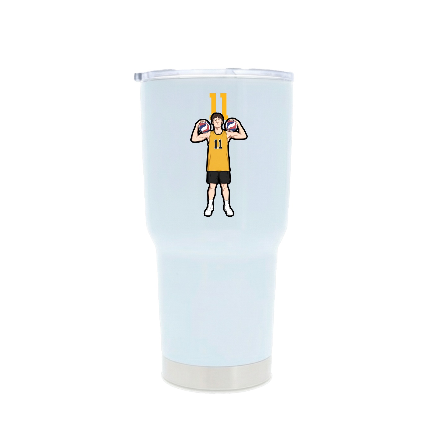 30oz Stainless Steel Tumbler — Number Top in White