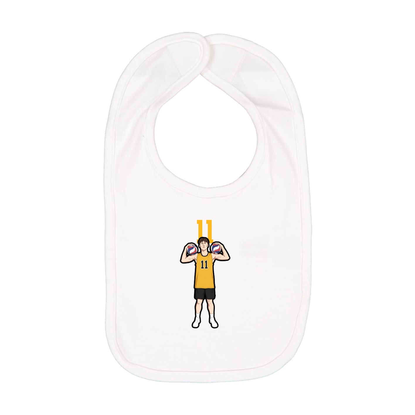 Infant Bib — Number Top in White