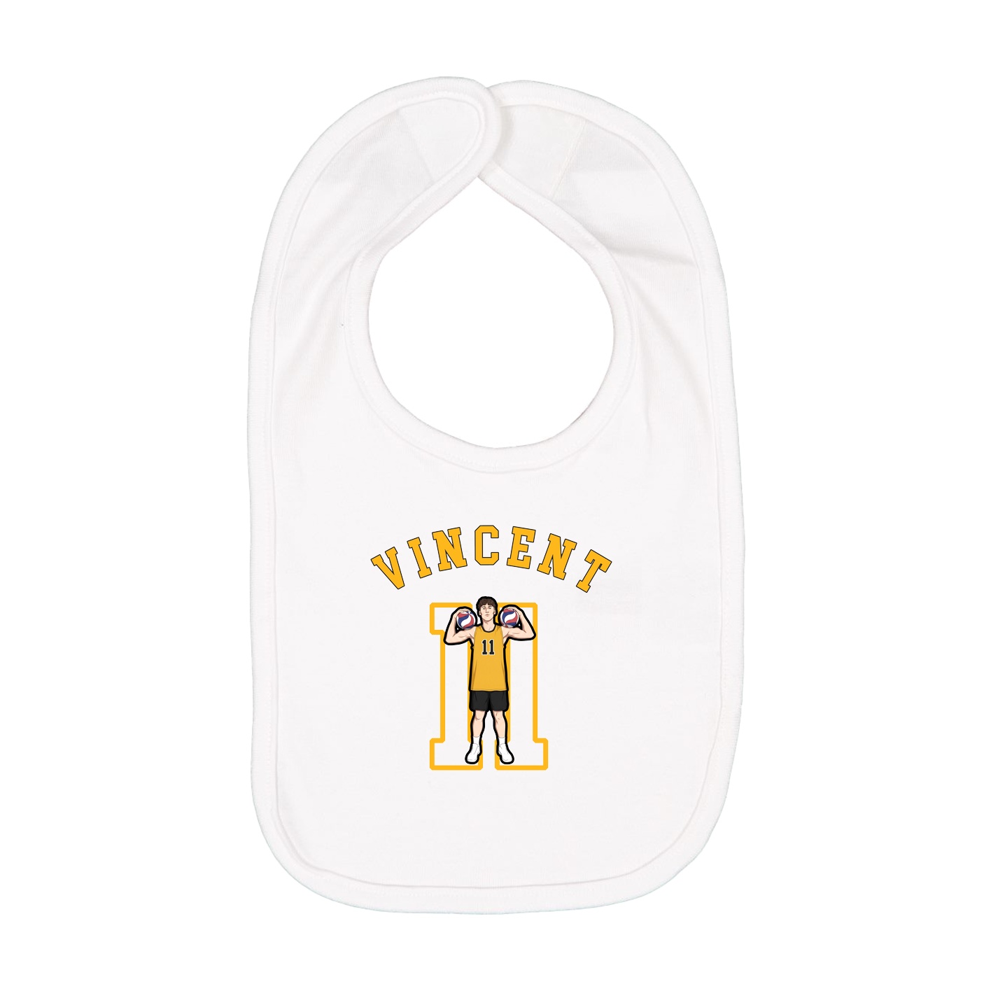 Infant Bib — Shirsey Arch in White