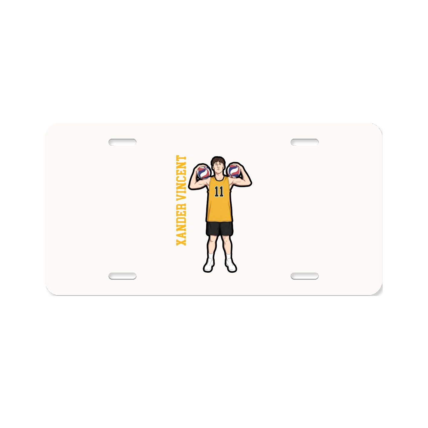 License Plate — Name Vertical in Classic