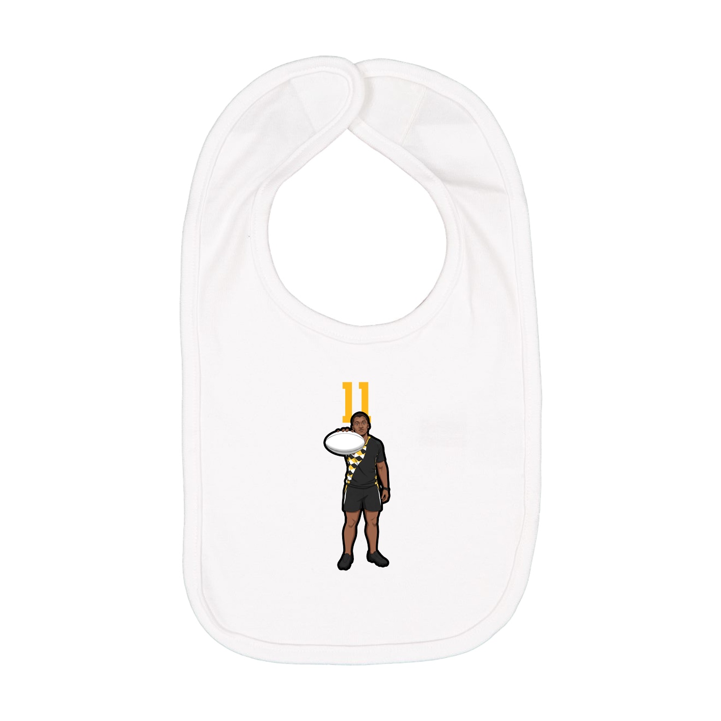 Infant Bib — Number Top in White