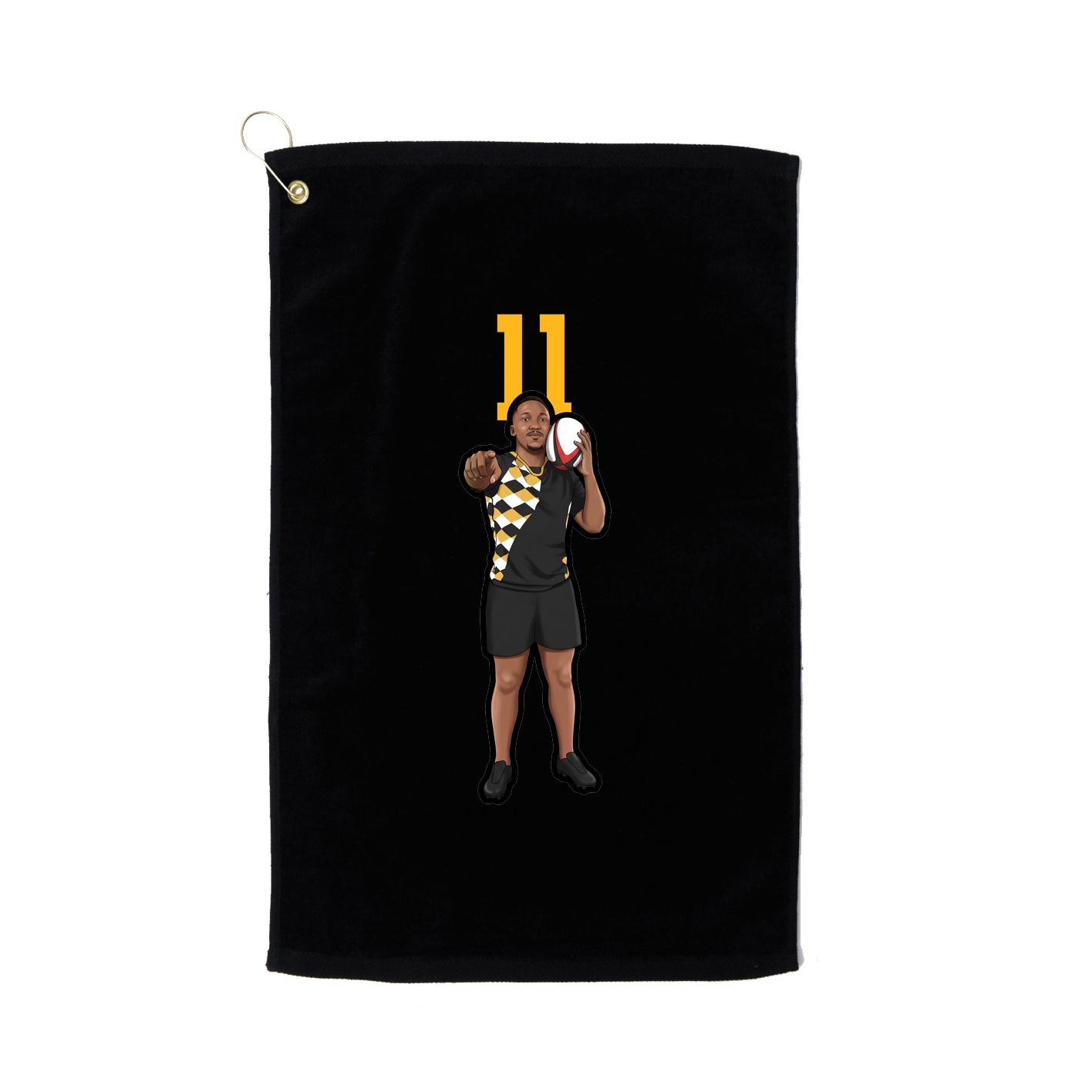 Golf Towel — Number Top in Black