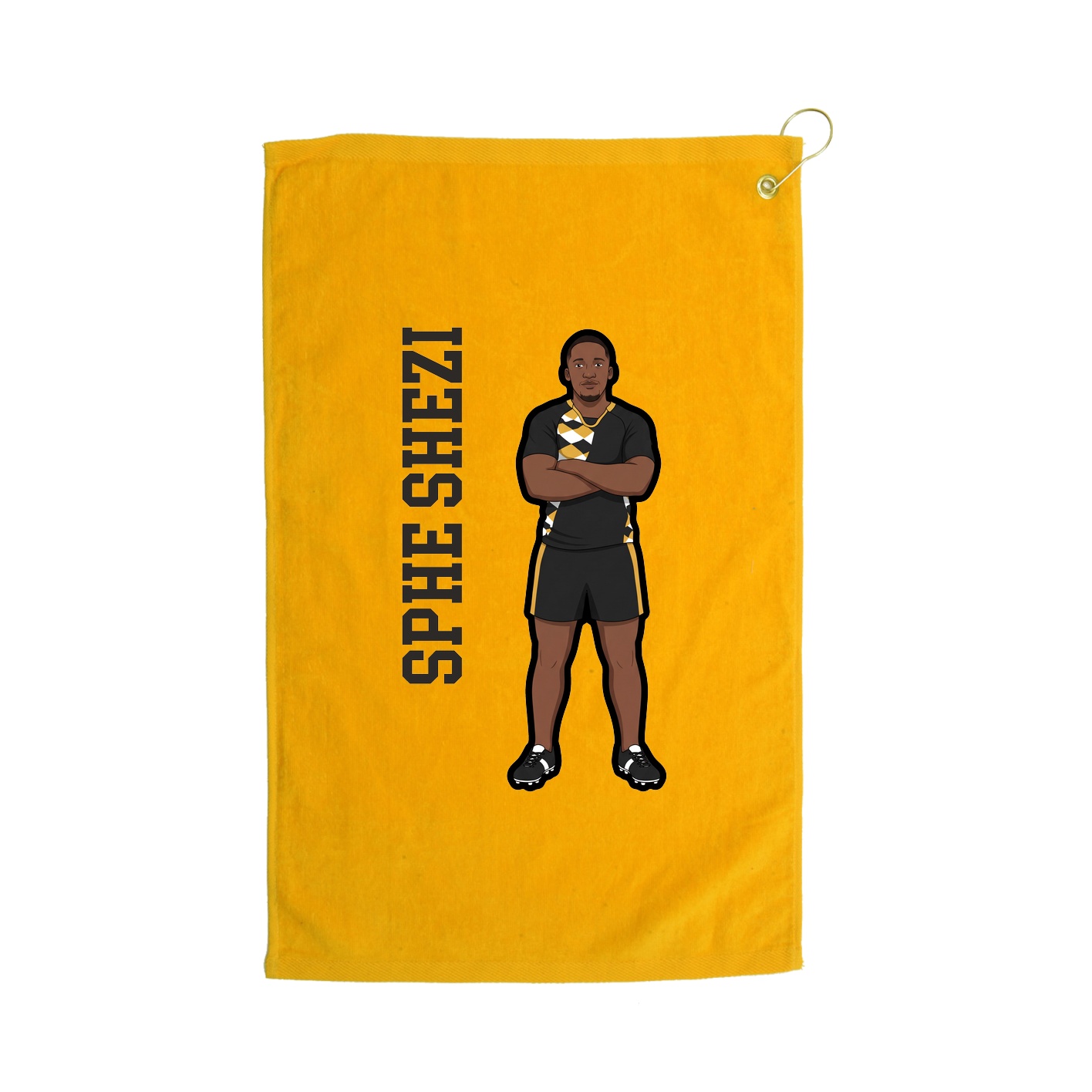 Golf Towel — Name Vertical in Gold