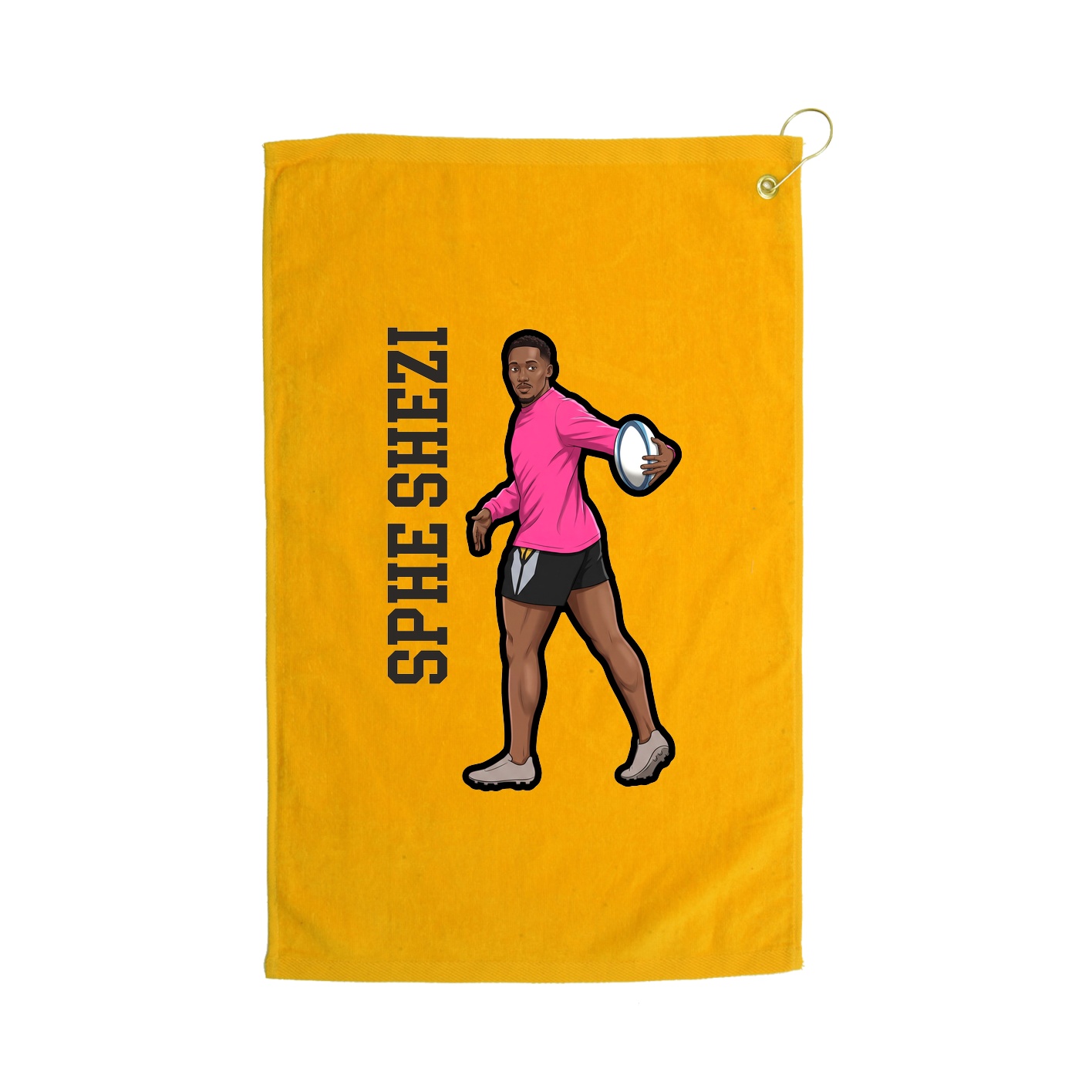 Golf Towel — Name Vertical in Gold