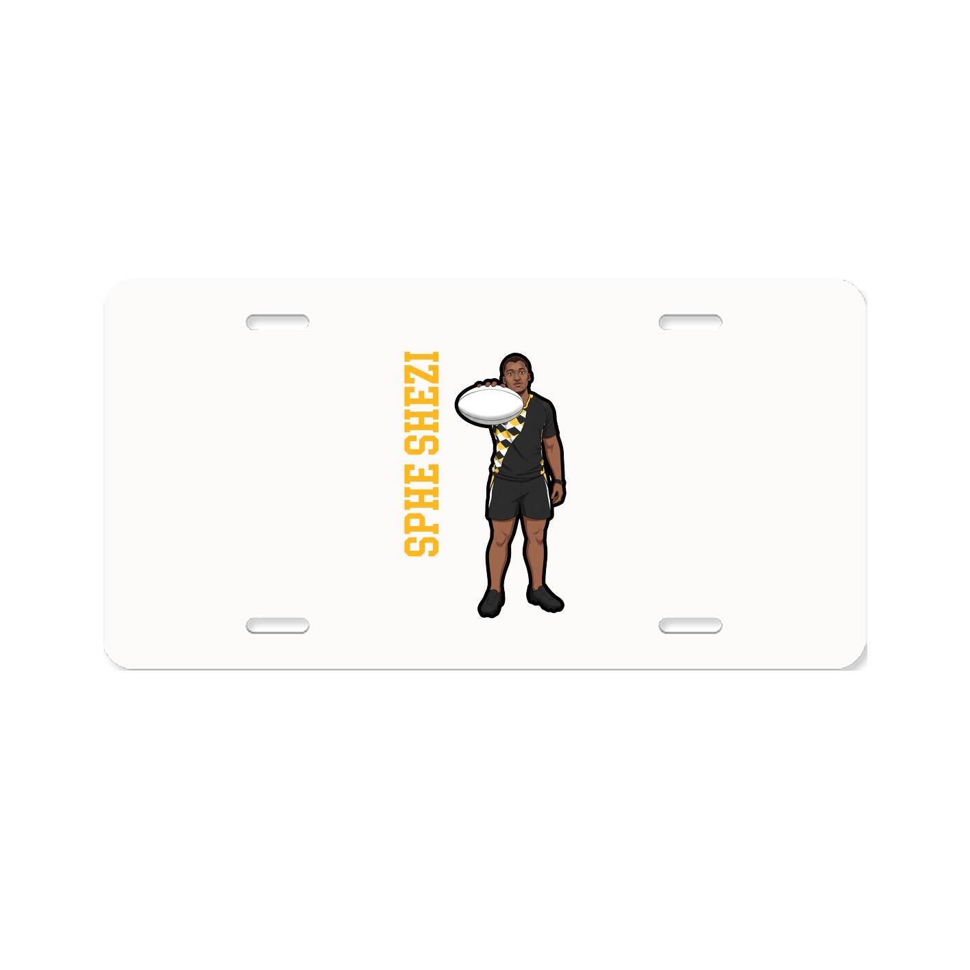 License Plate — Name Vertical in Classic