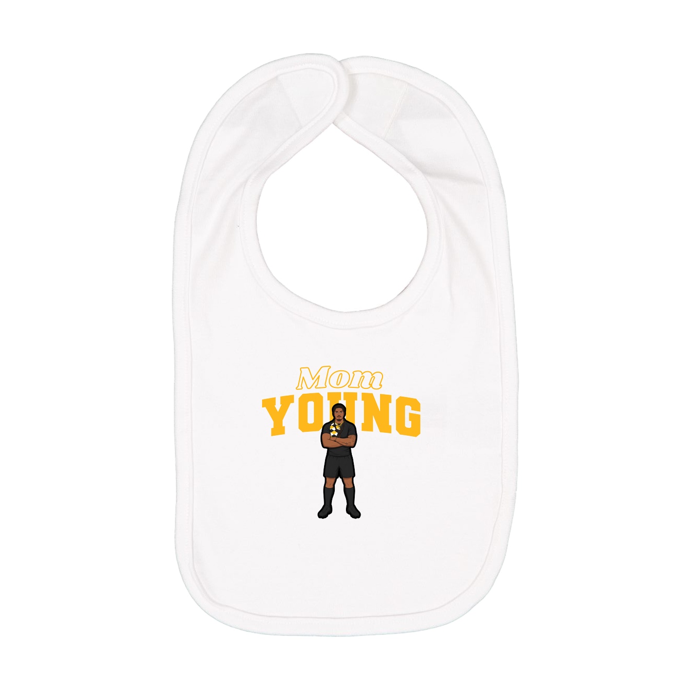 Infant Bib — Mothers Day Block in White
