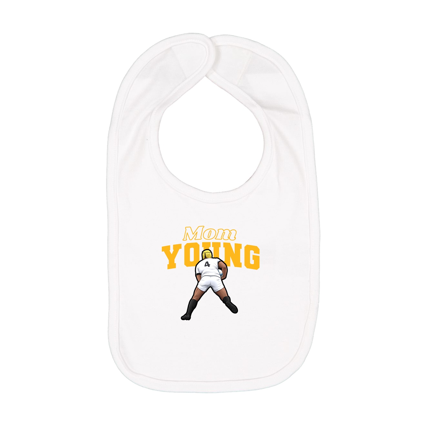 Infant Bib — Mothers Day Block in White