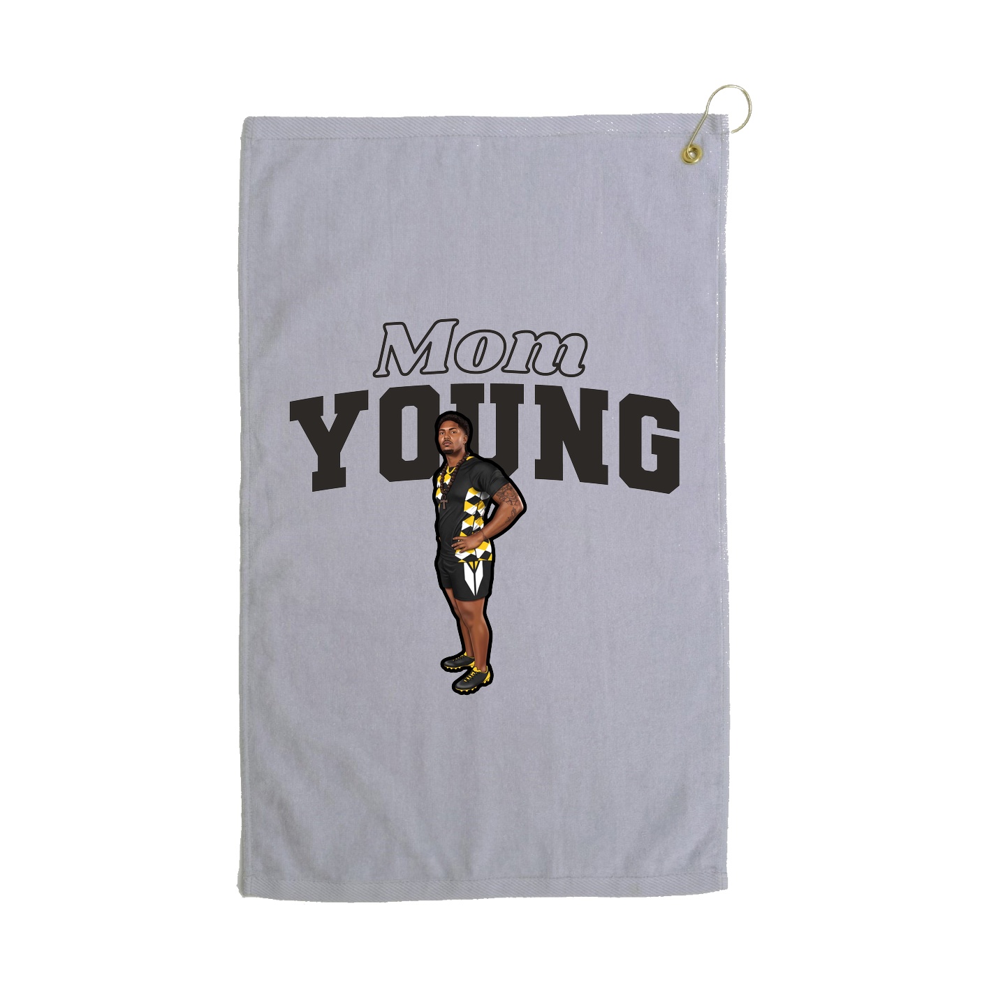 Golf Towel — Mothers Day Block in Grey