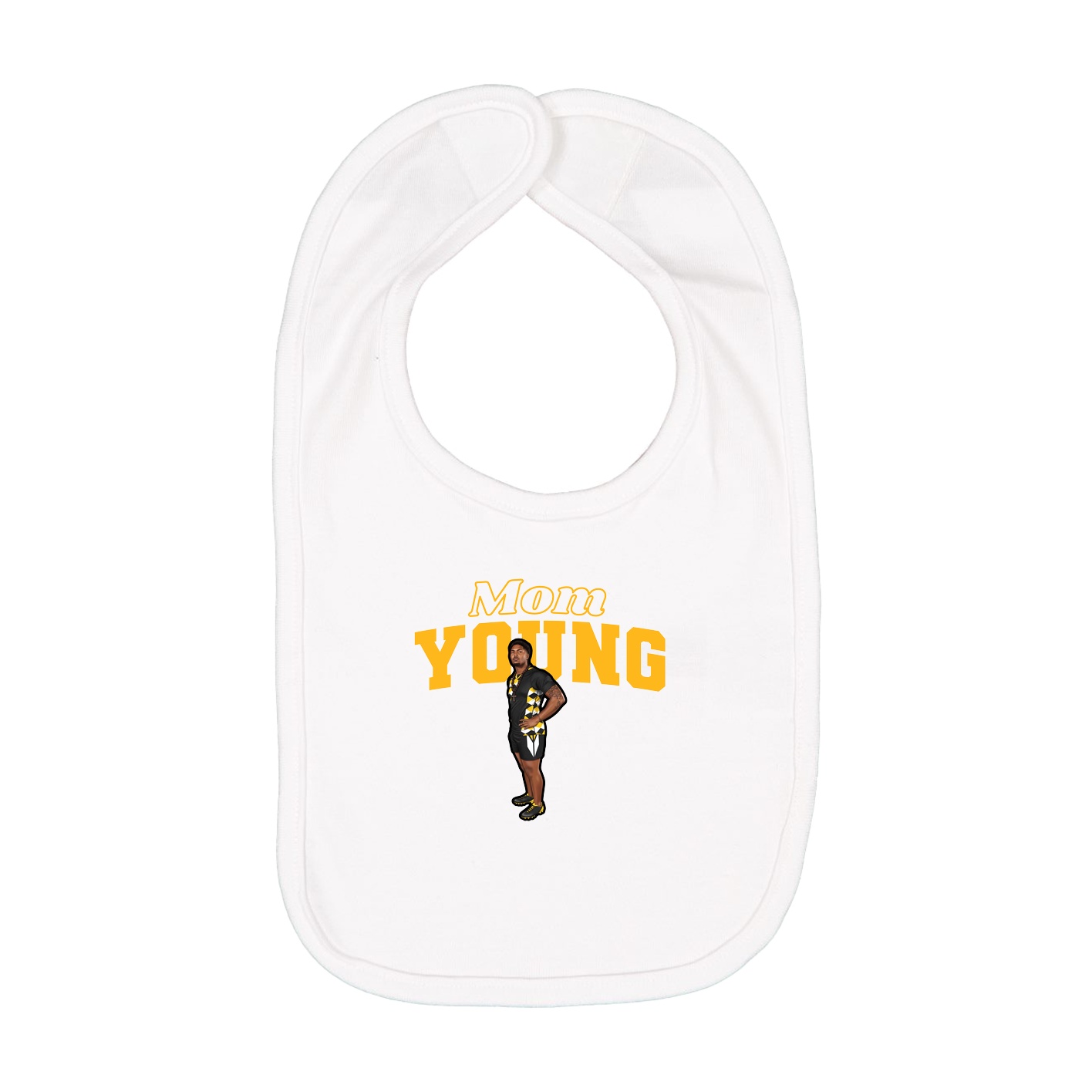 Infant Bib — Mothers Day Block in White