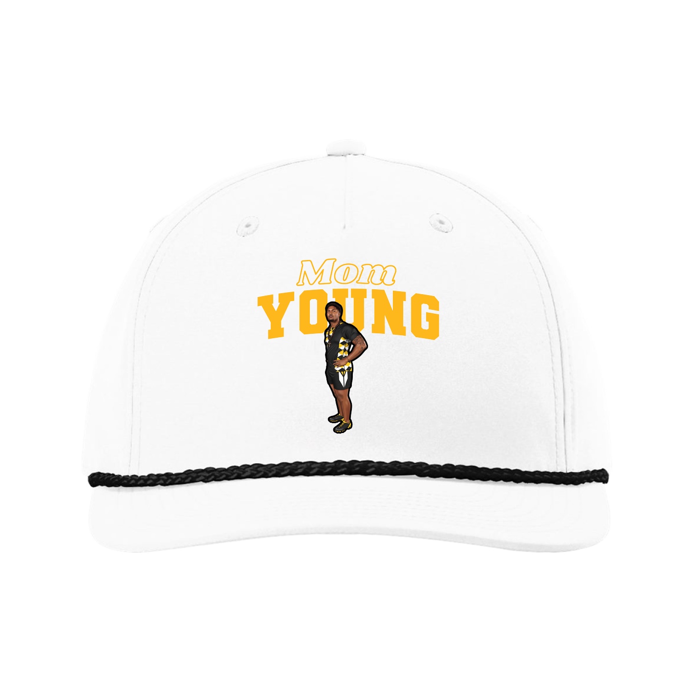 Five-Panel Classic Rope Cap — Mothers Day Block in White