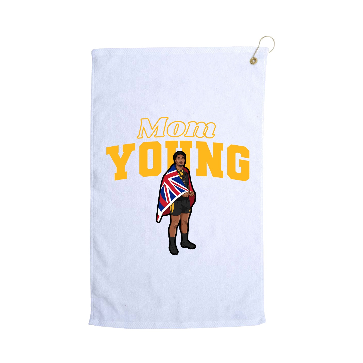 Golf Towel — Mothers Day Block in White