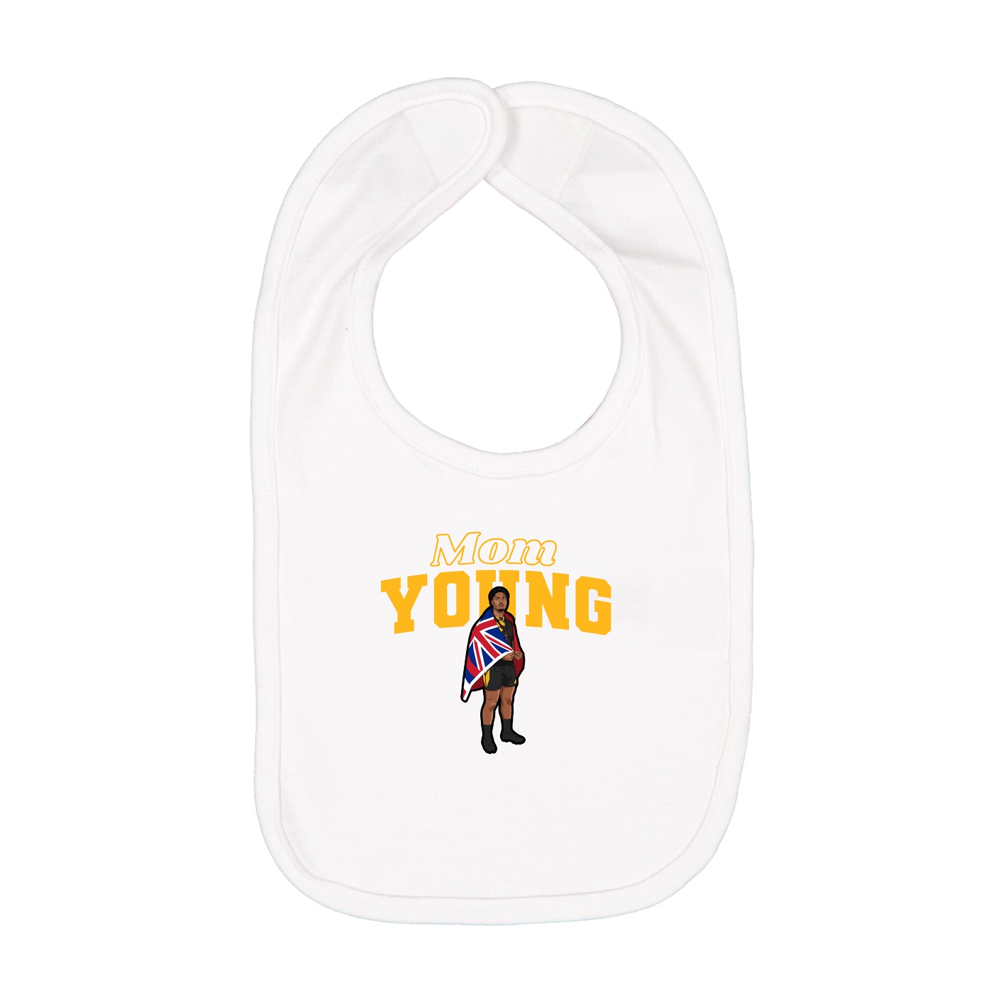 Infant Bib — Mothers Day Block in White