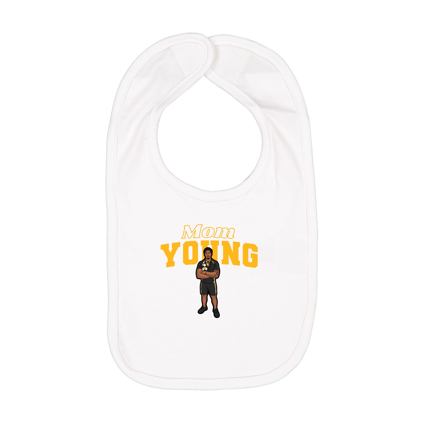 Infant Bib — Mothers Day Block in White