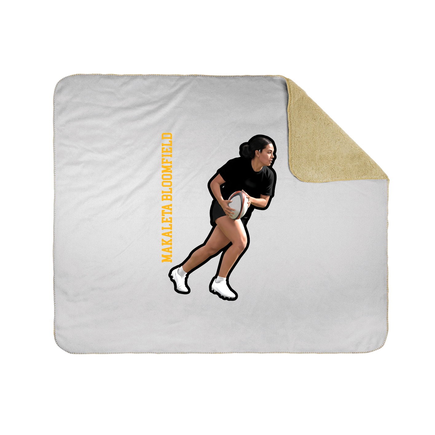 Throw Blanket — Name Vertical in White